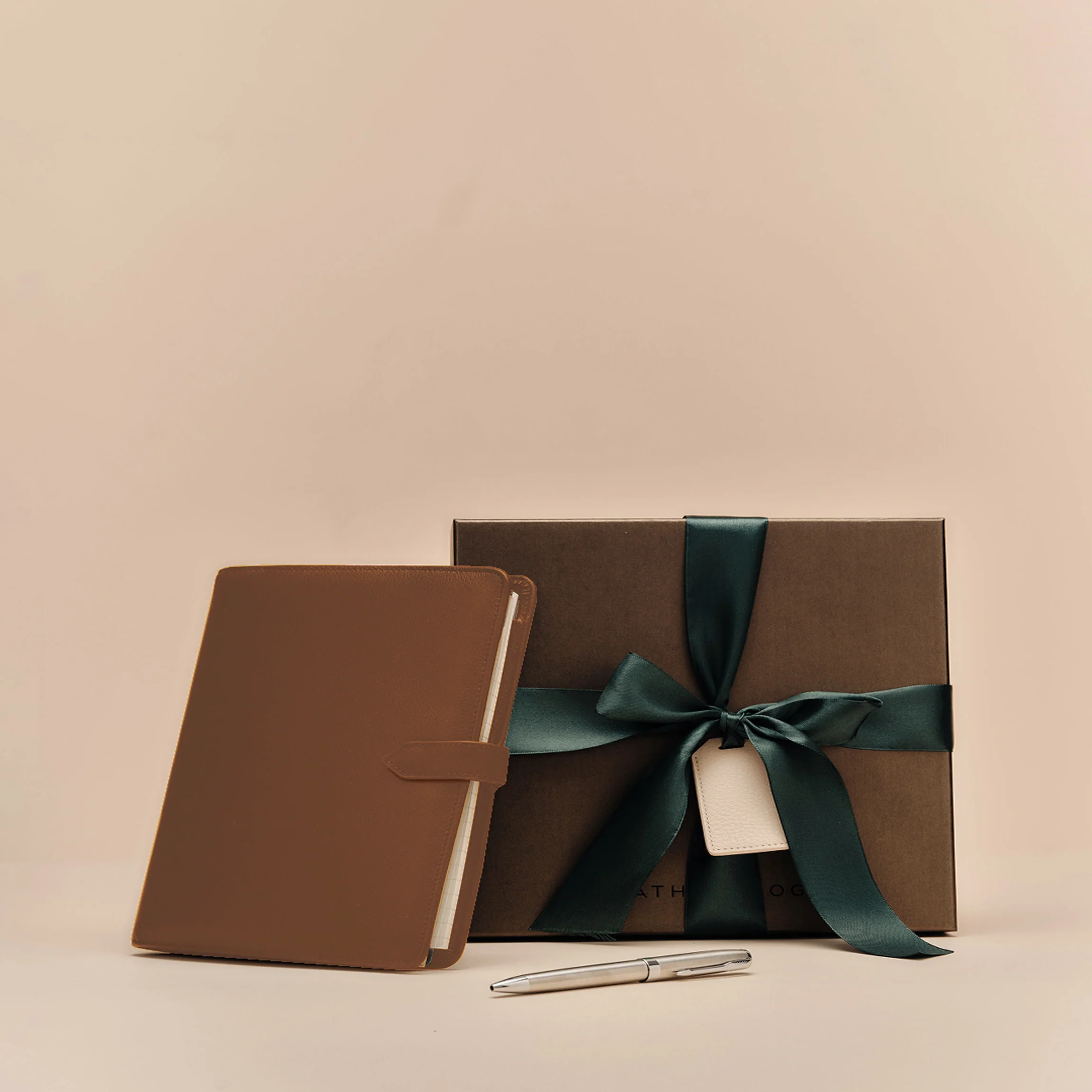 A5 2-in-1 Journal Gift Set Cognac