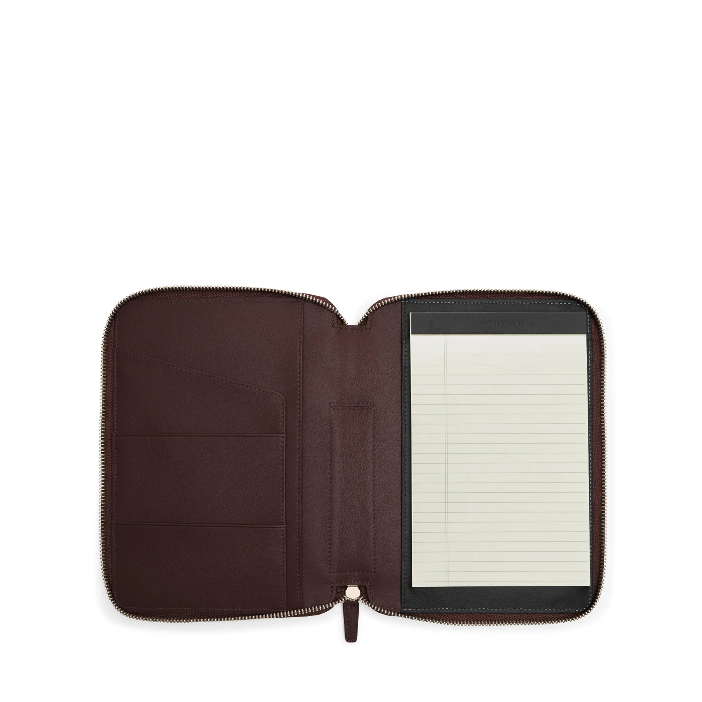 A5 Junior Zippered Padfolio Brown