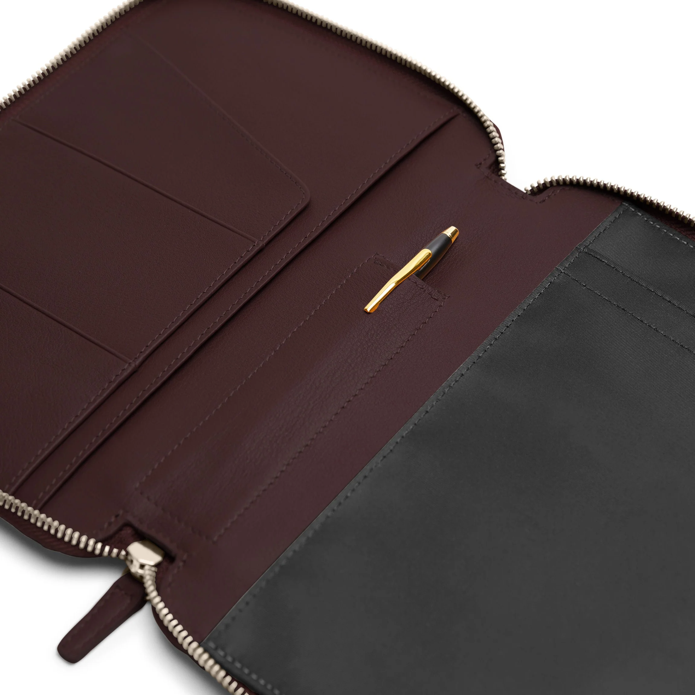 A5 Junior Zippered Padfolio Brown - Image 3