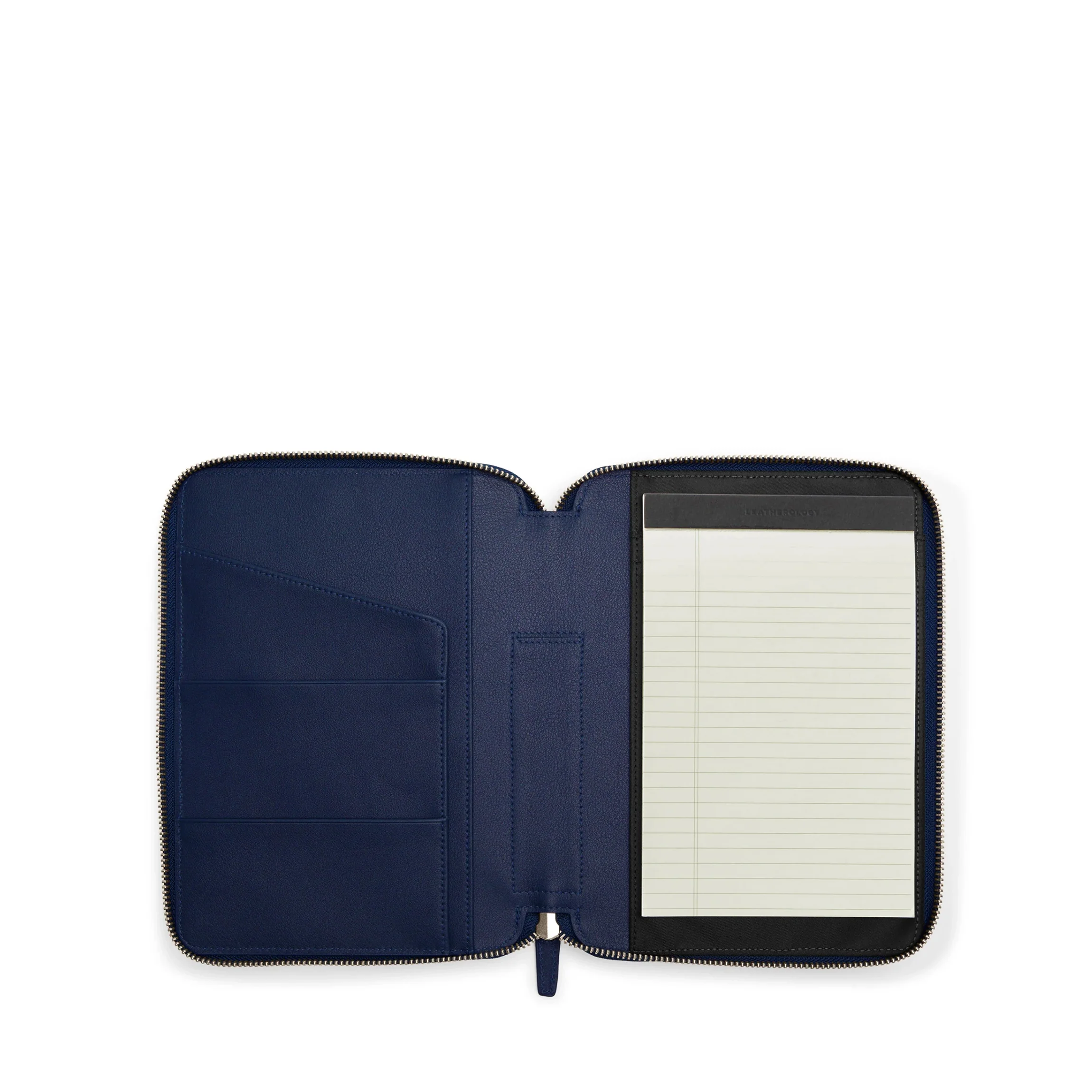 A5 Junior Zippered Padfolio Navy Blue