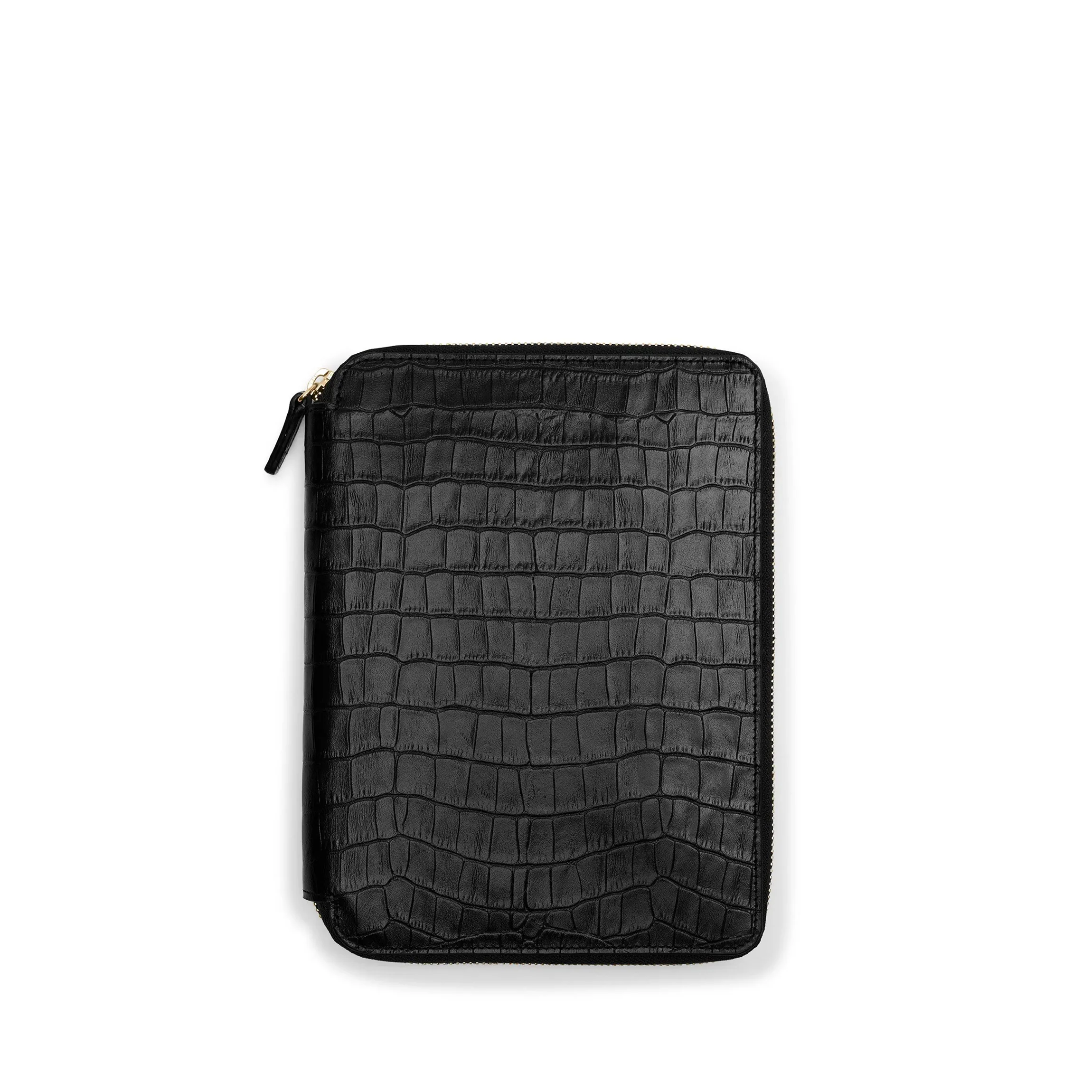 A5 Zippered Spiral Journal Black Croc - Image 2