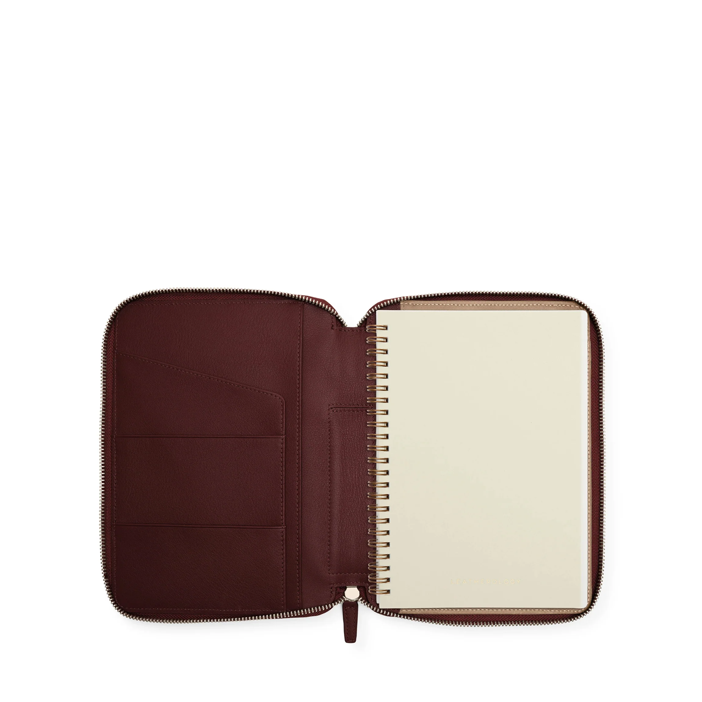 A5 Zippered Spiral Journal Bordeaux