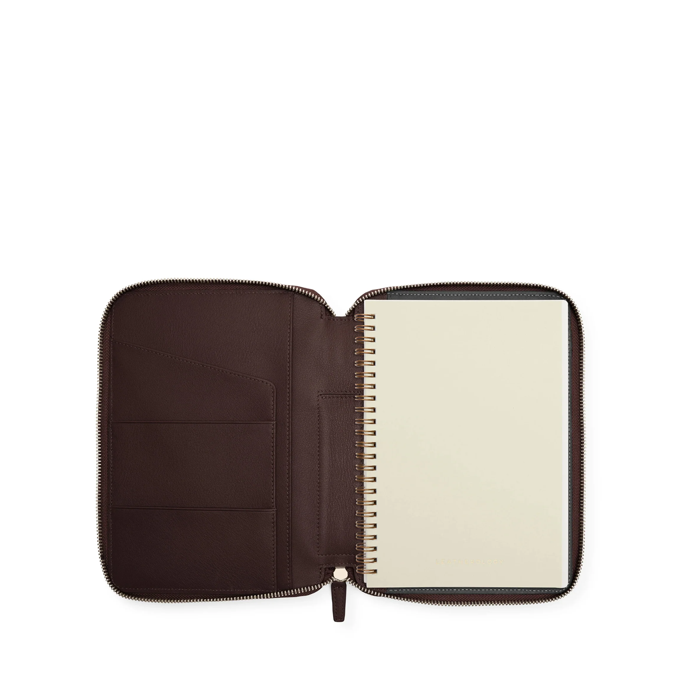 A5 Zippered Spiral Journal Brown