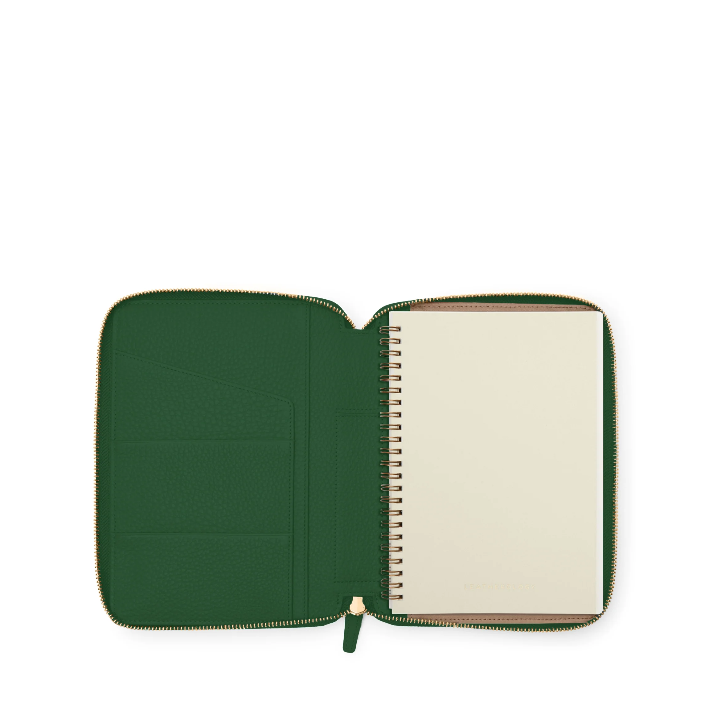 A5 Zippered Spiral Journal Fairway Green