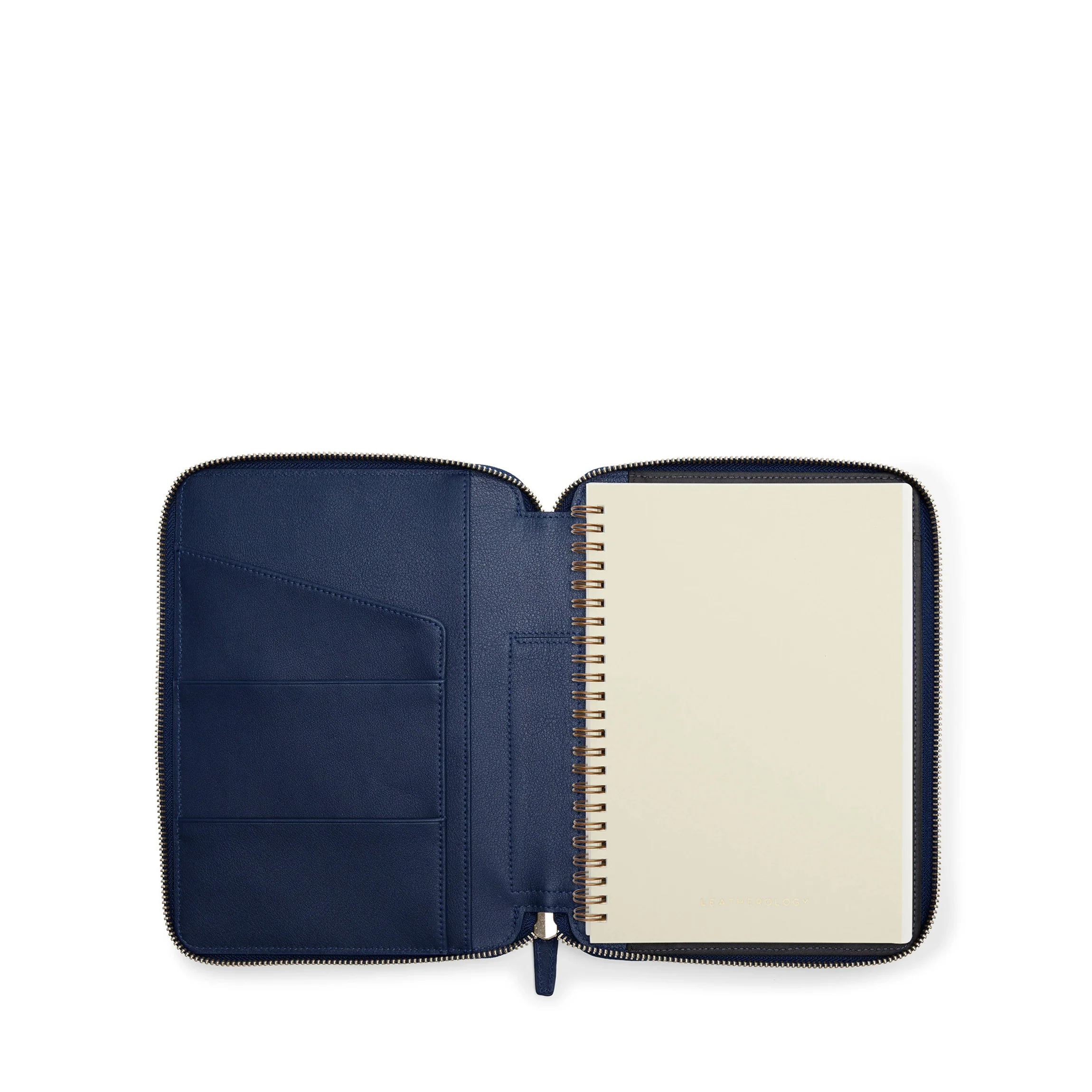 A5 Zippered Spiral Journal Navy Blue