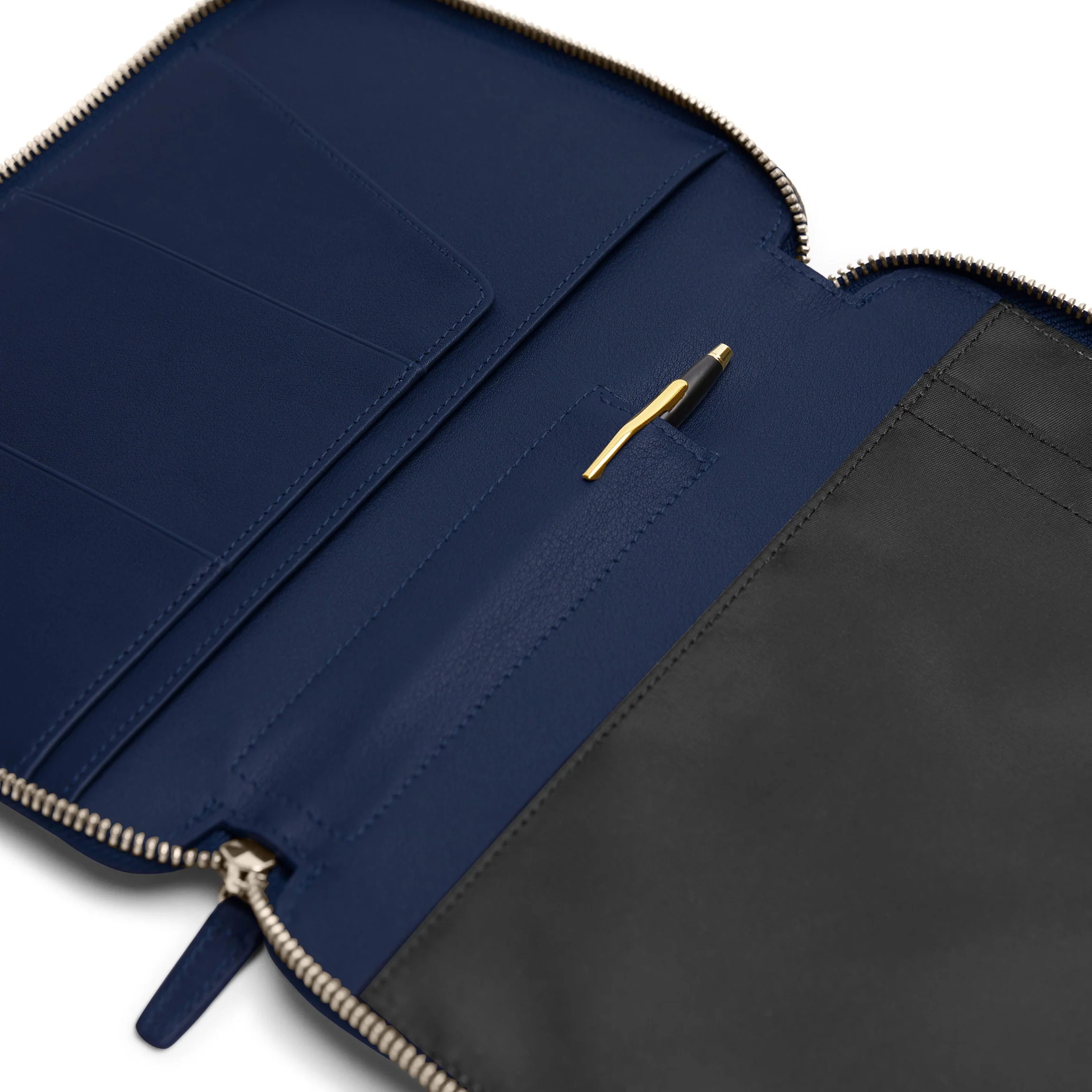 A5 Zippered Spiral Journal Navy Blue - Image 3