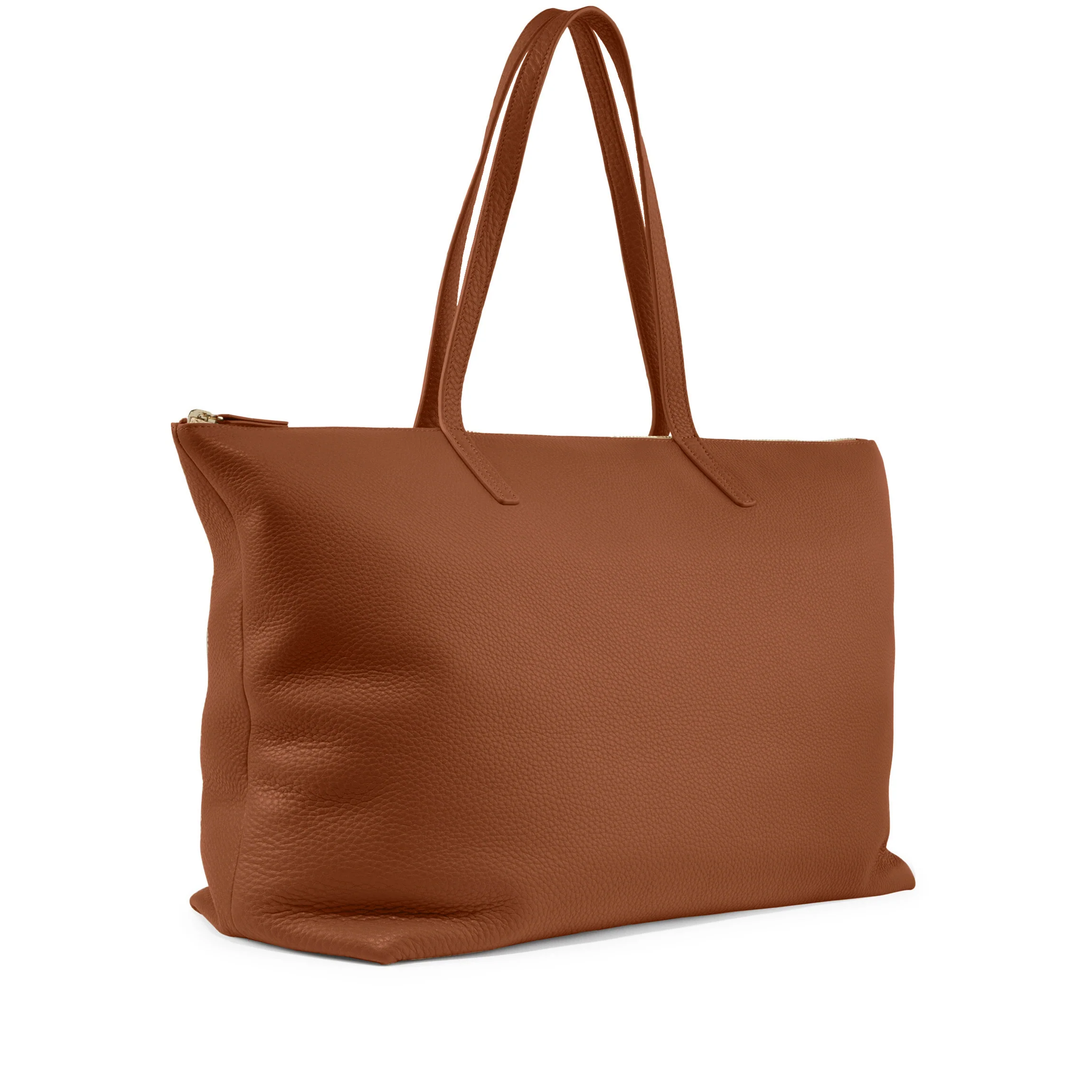 Aleena Soft Zippered Tote Saddle Brown - Image 3