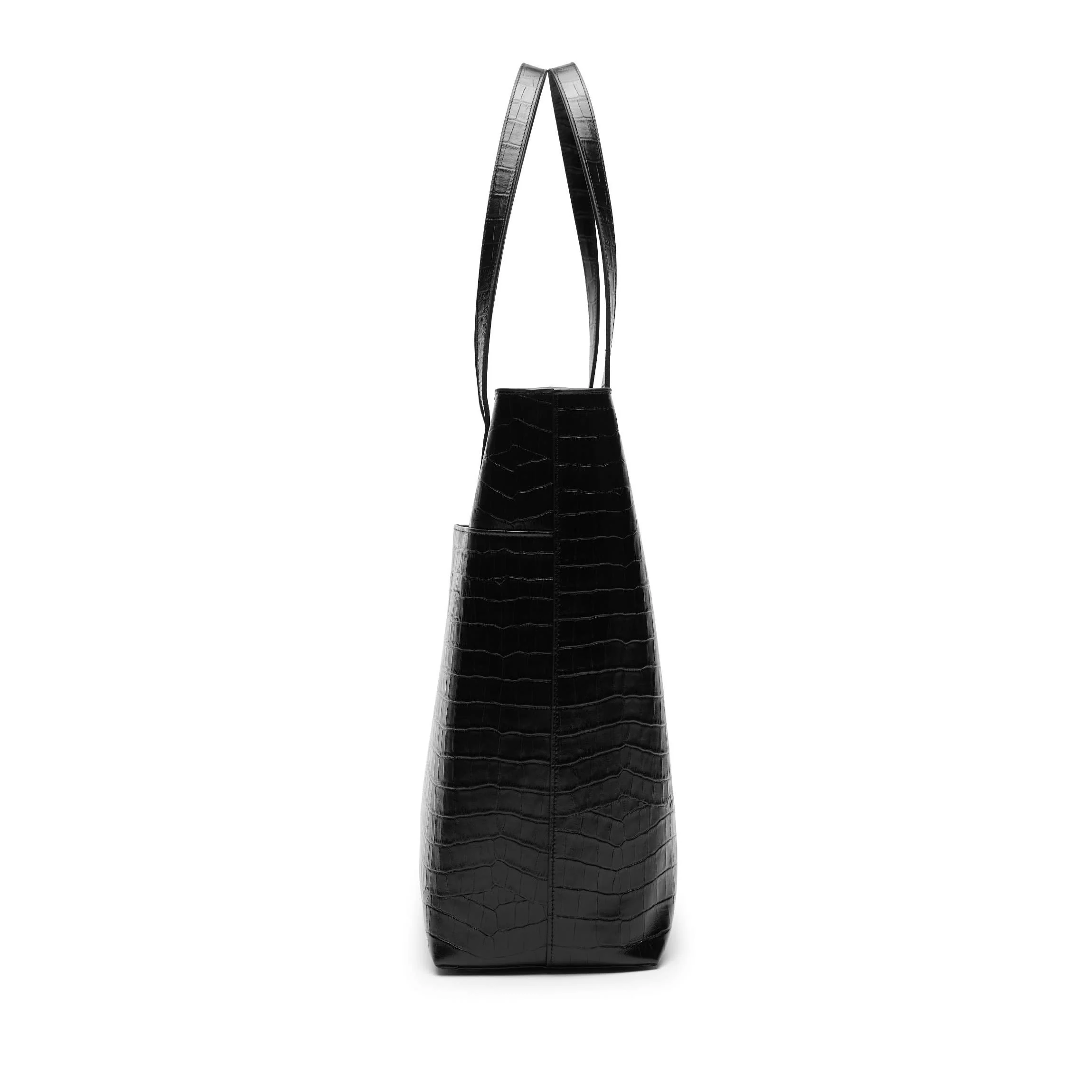 Alex Vertical Work Tote Black Croc - Image 3