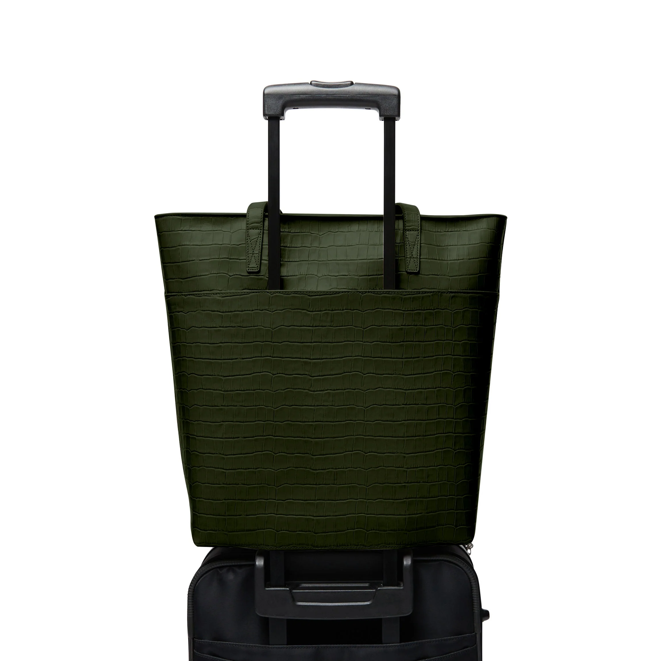 Alex Vertical Work Tote Forest Croc - Image 3