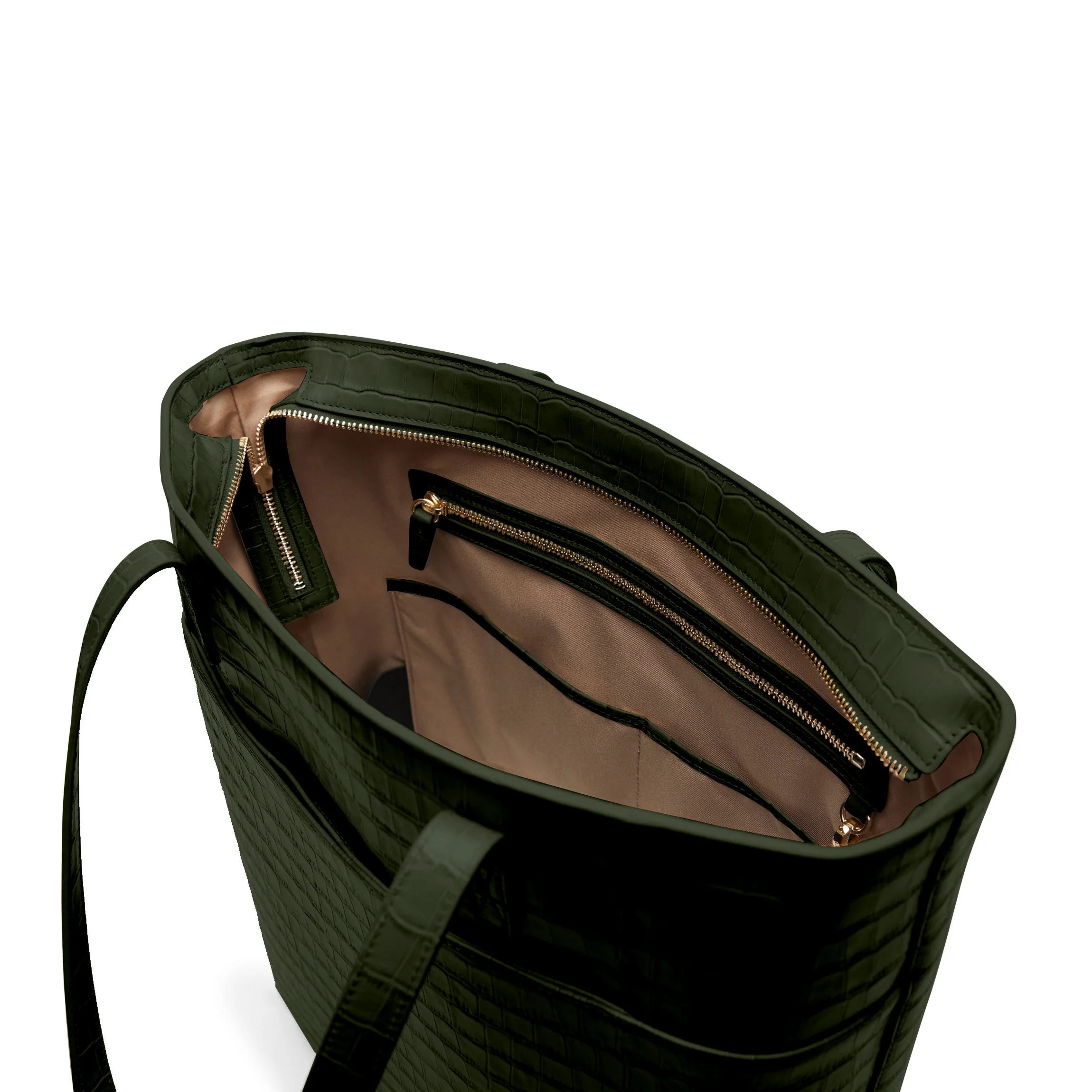 Alex Vertical Work Tote Forest Croc - Image 6