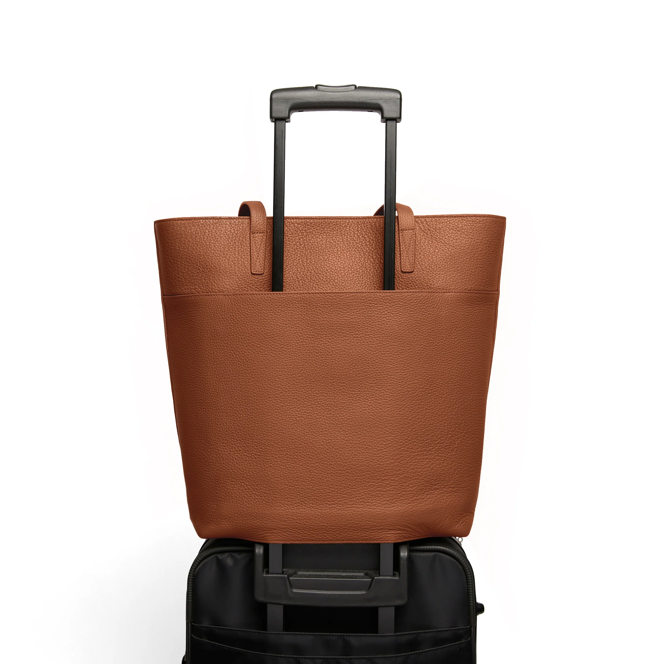 Alex Vertical Work Tote Saddle Brown - Image 4