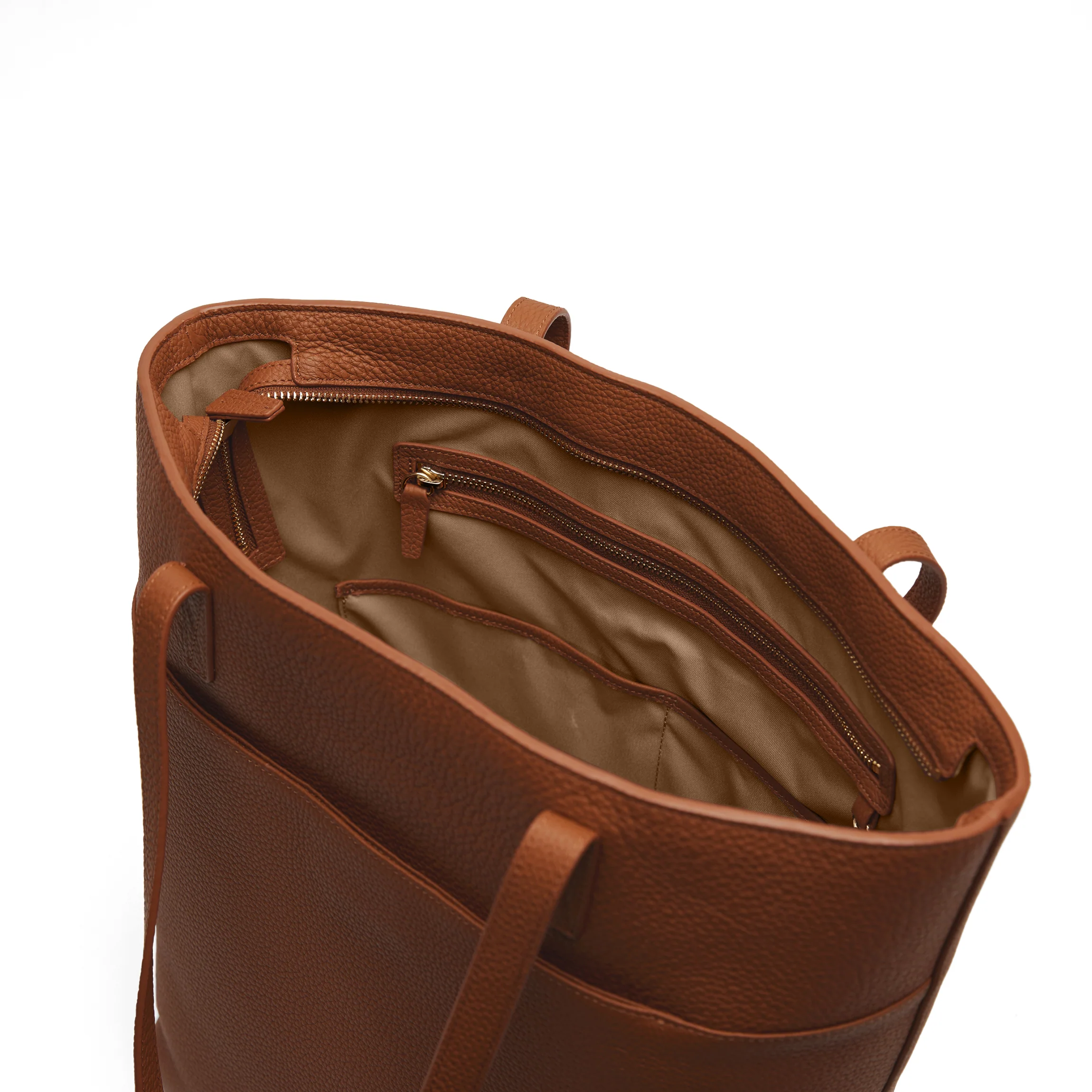 Alex Vertical Work Tote Saddle Brown - Image 7