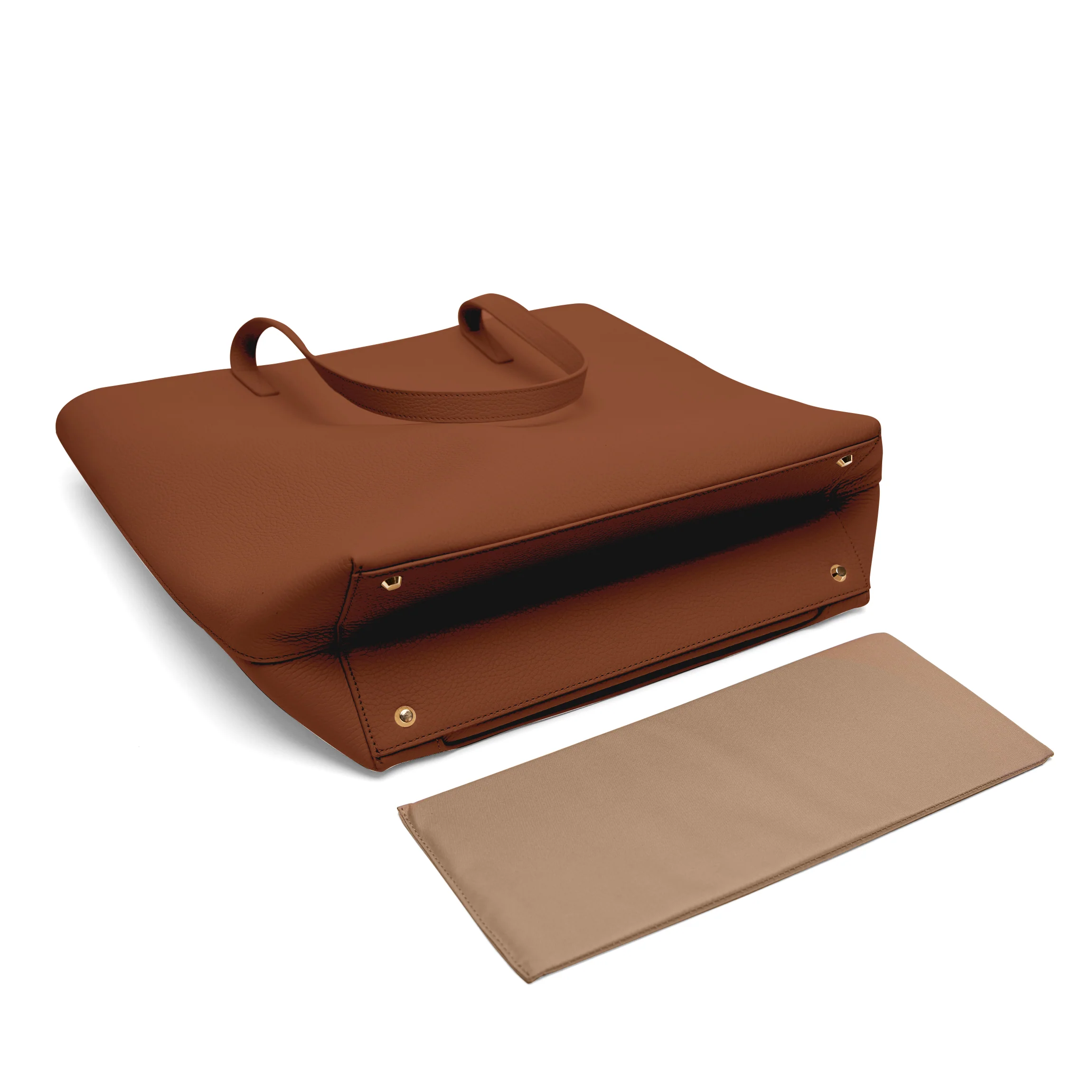Alex Vertical Work Tote Saddle Brown - Image 9