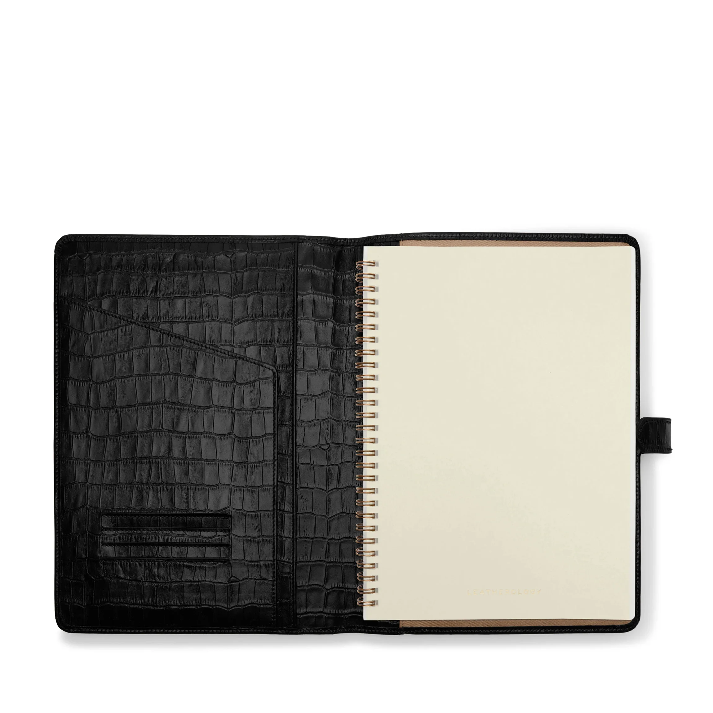 B5 Composition Snap Spiral Journal Black Croc