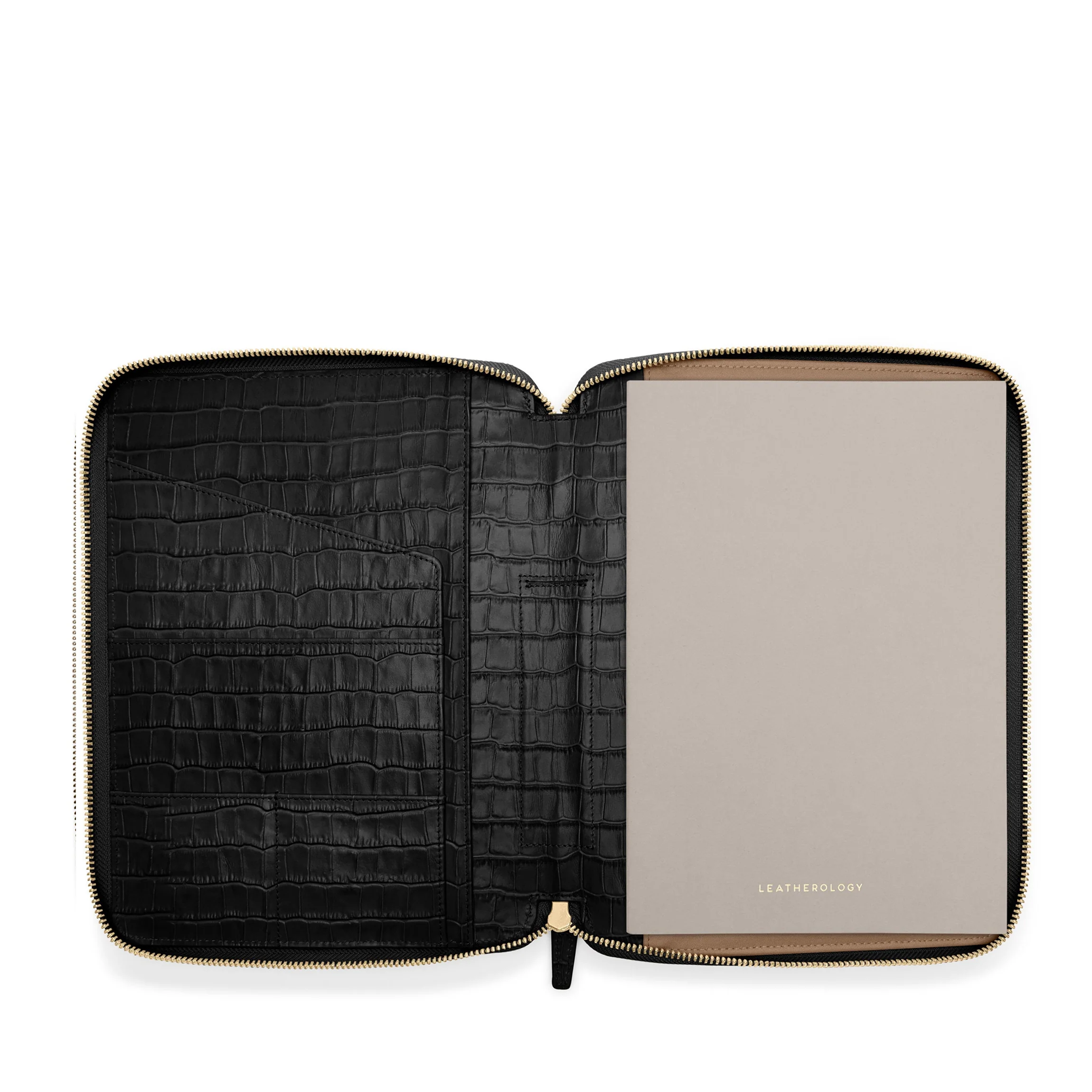 B5 Composition Zippered Journal Black Croc