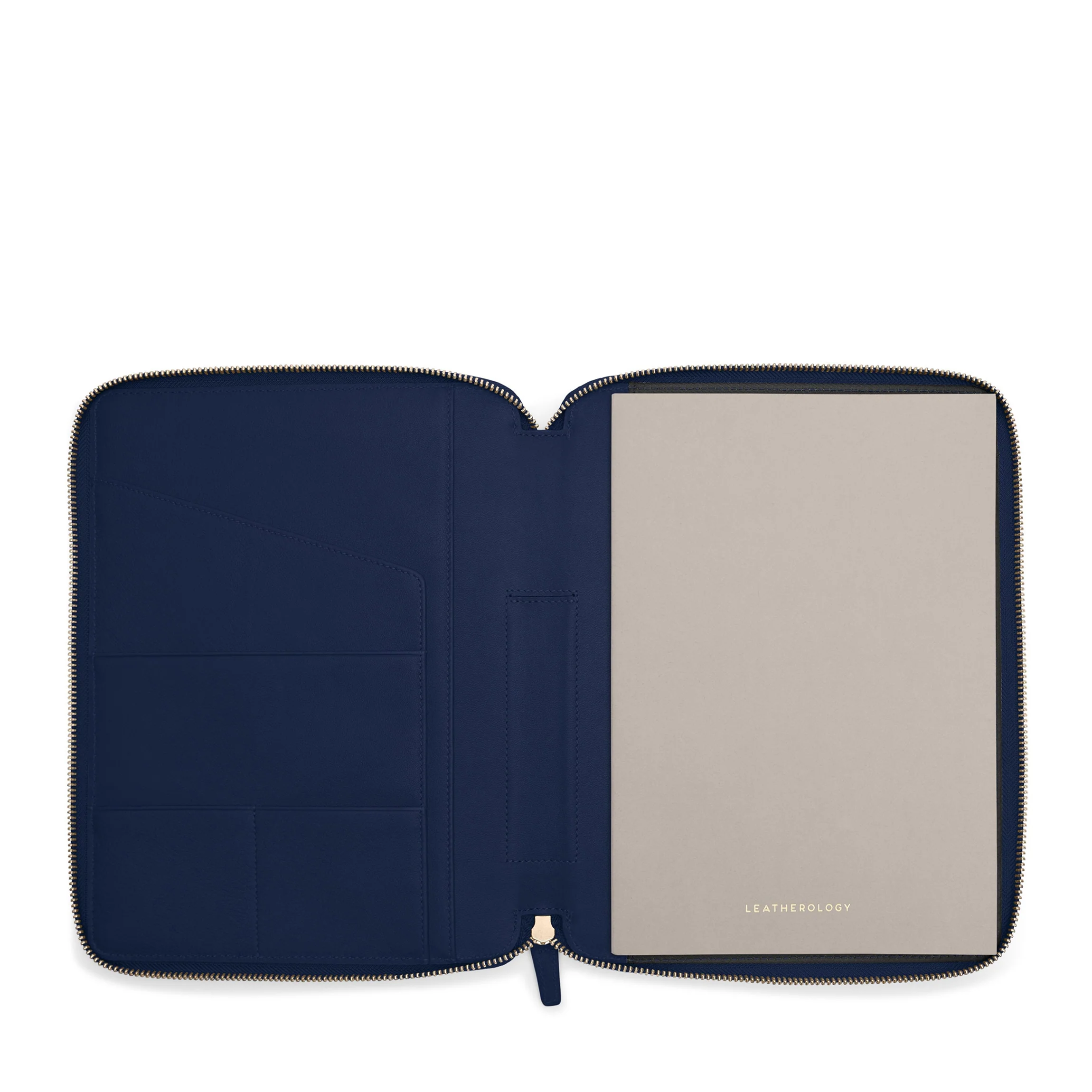 B5 Composition Zippered Journal Navy Blue