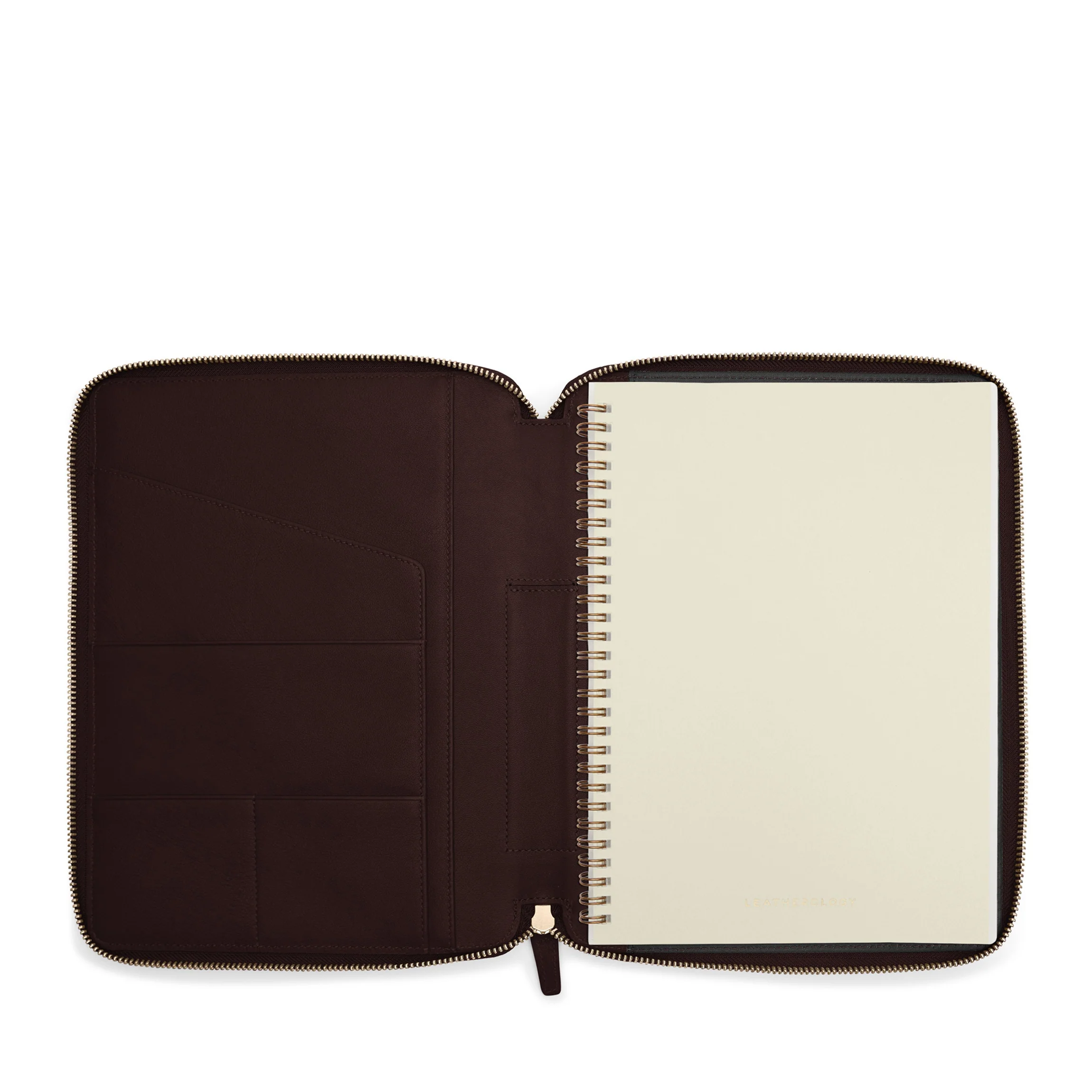 B5 Composition Zippered Spiral Journal Brown