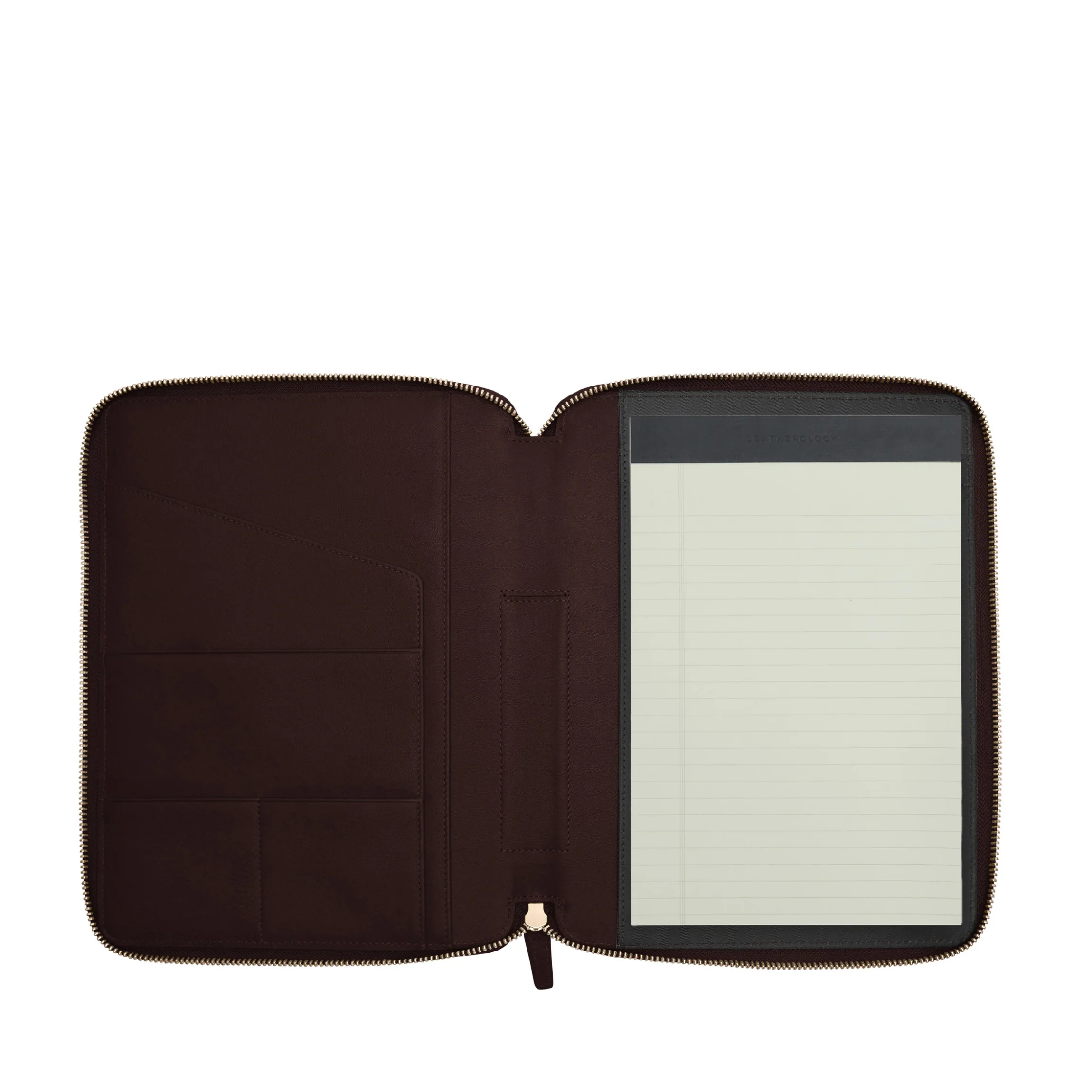 B5 Zippered Padfolio Brown