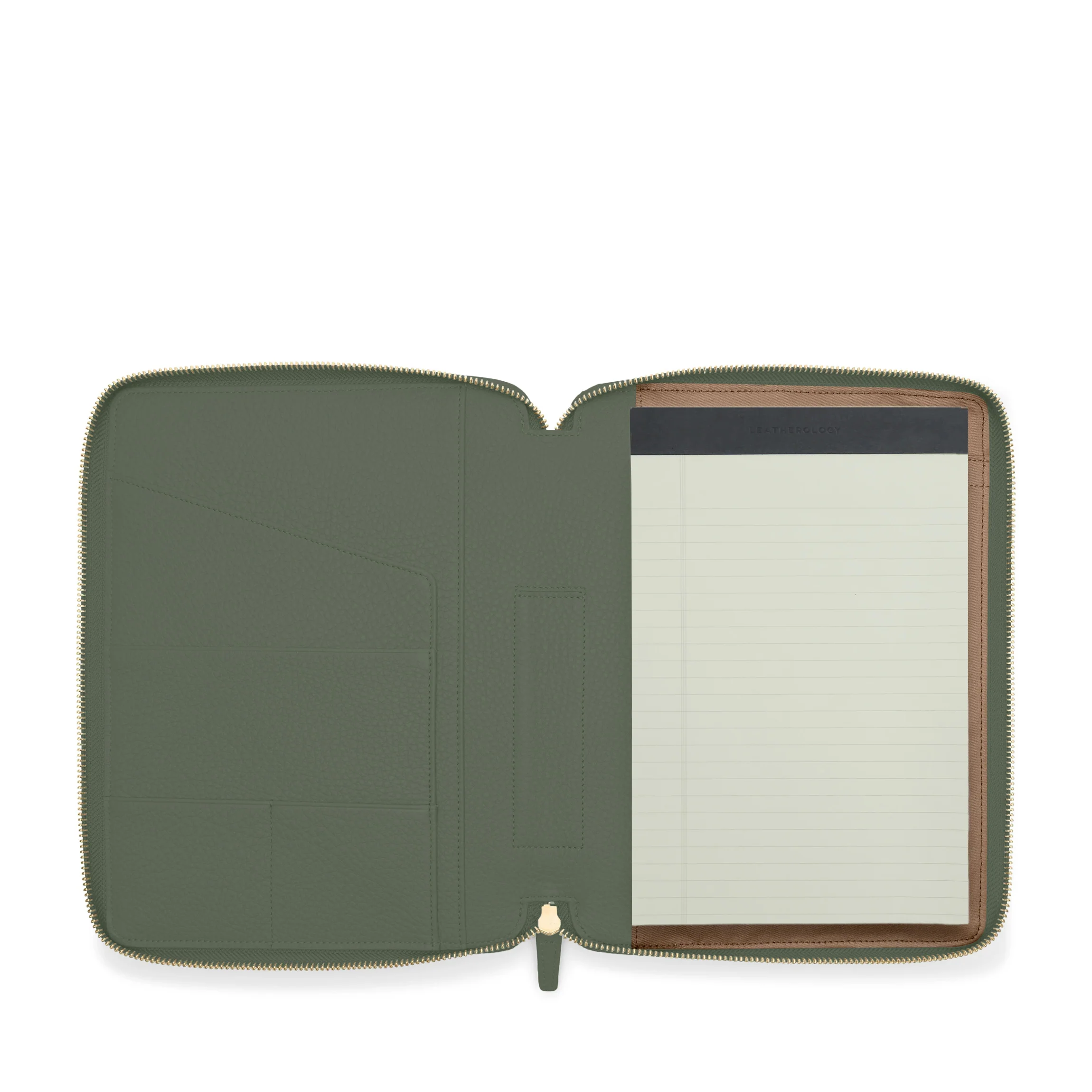 B5 Zippered Padfolio Moss