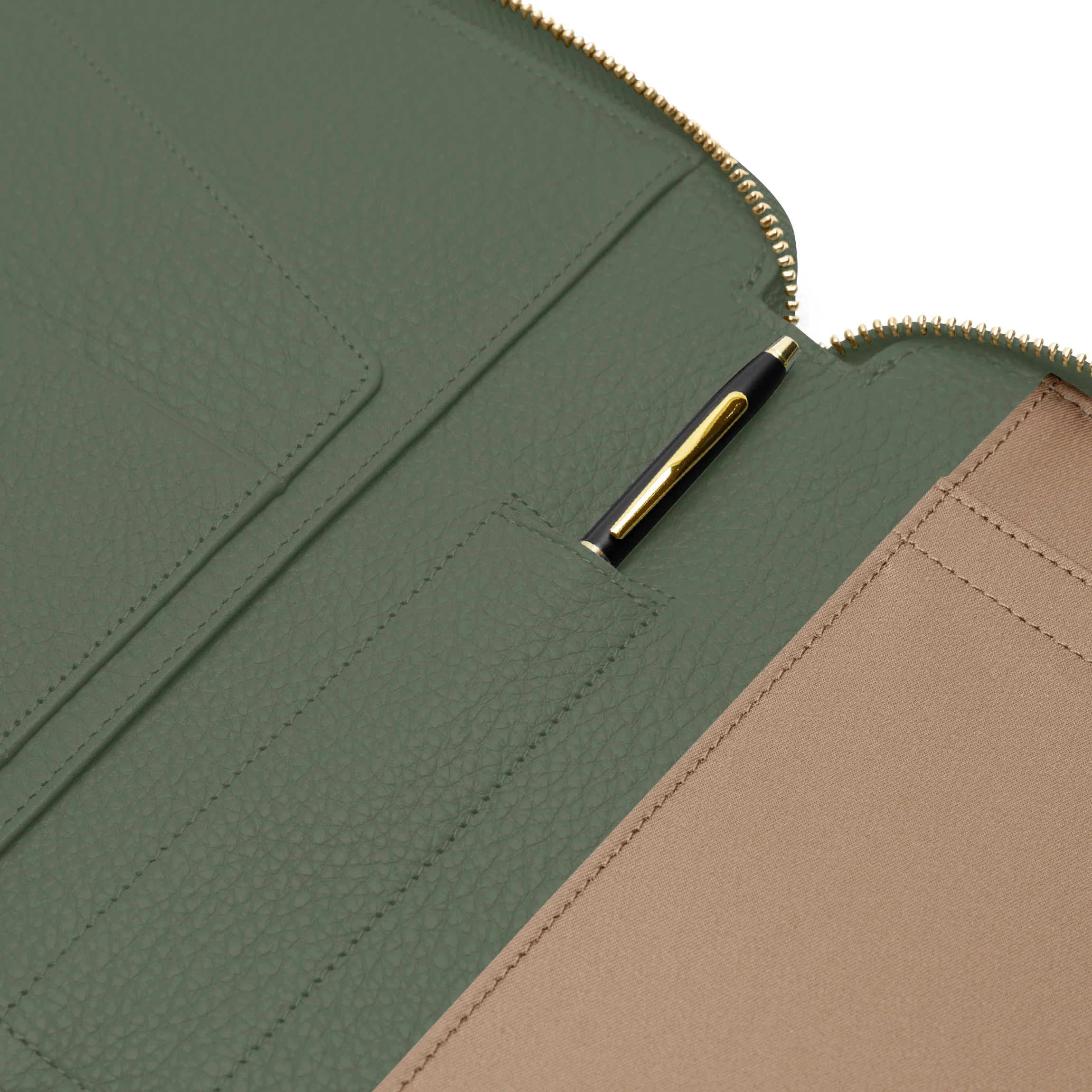B5 Zippered Padfolio Moss - Image 3