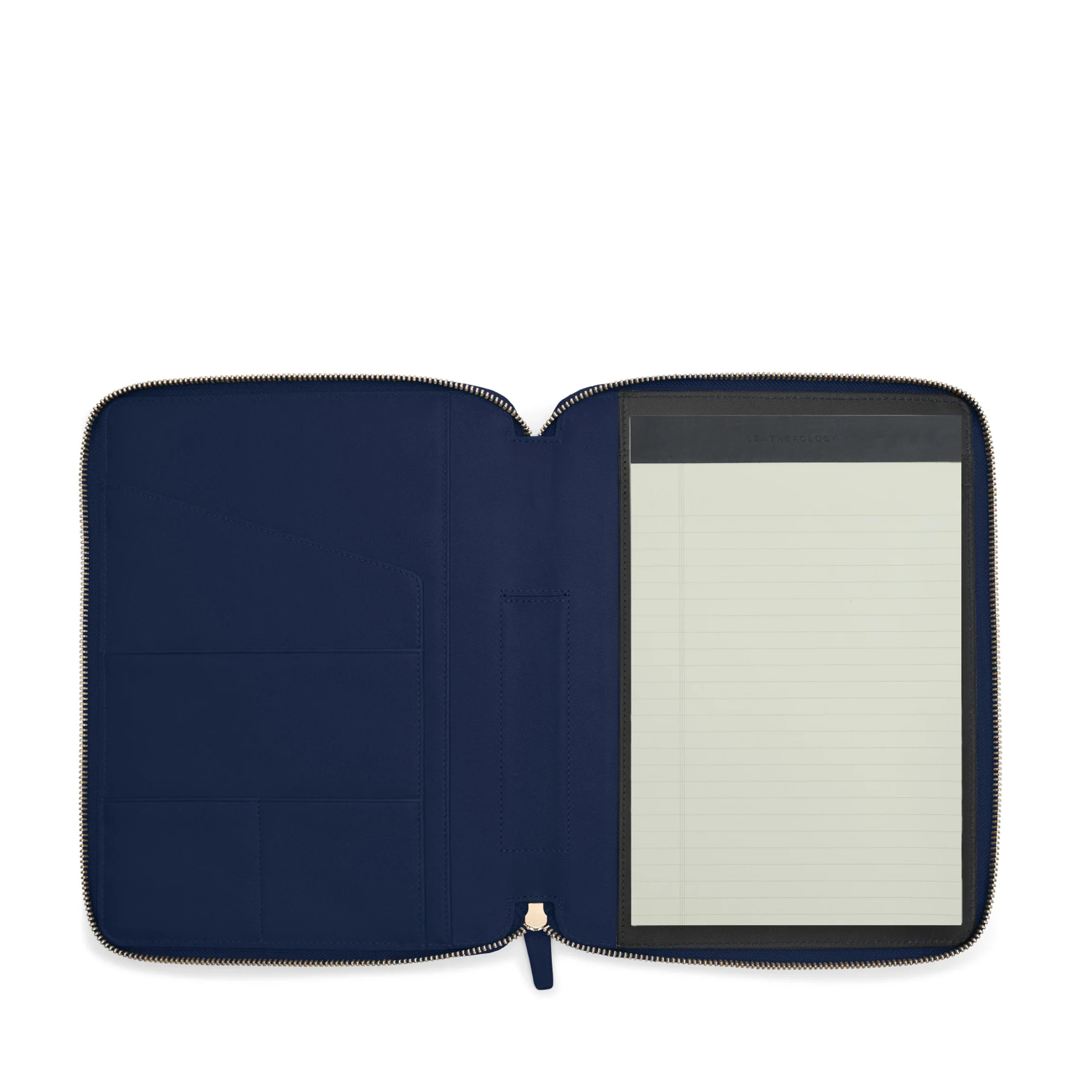 B5 Zippered Padfolio Navy Blue