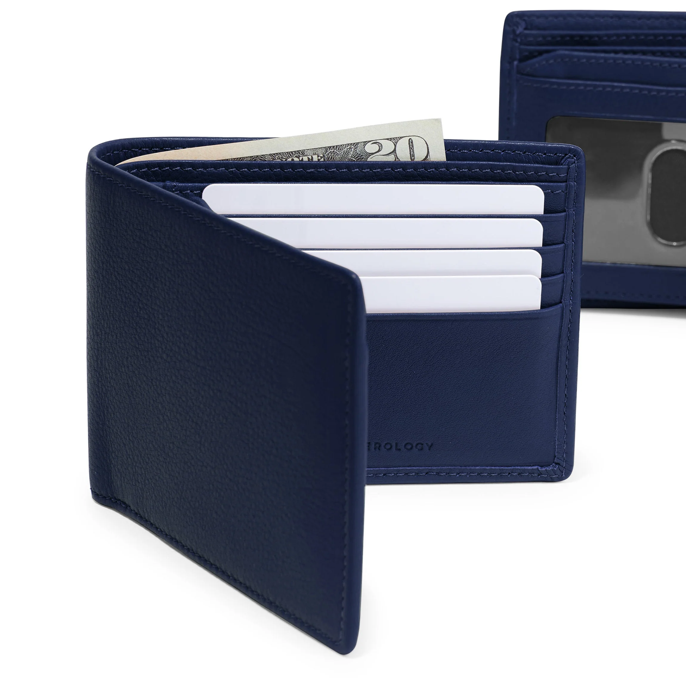 Bifold Wallet with Flap Navy Blue - Image 6