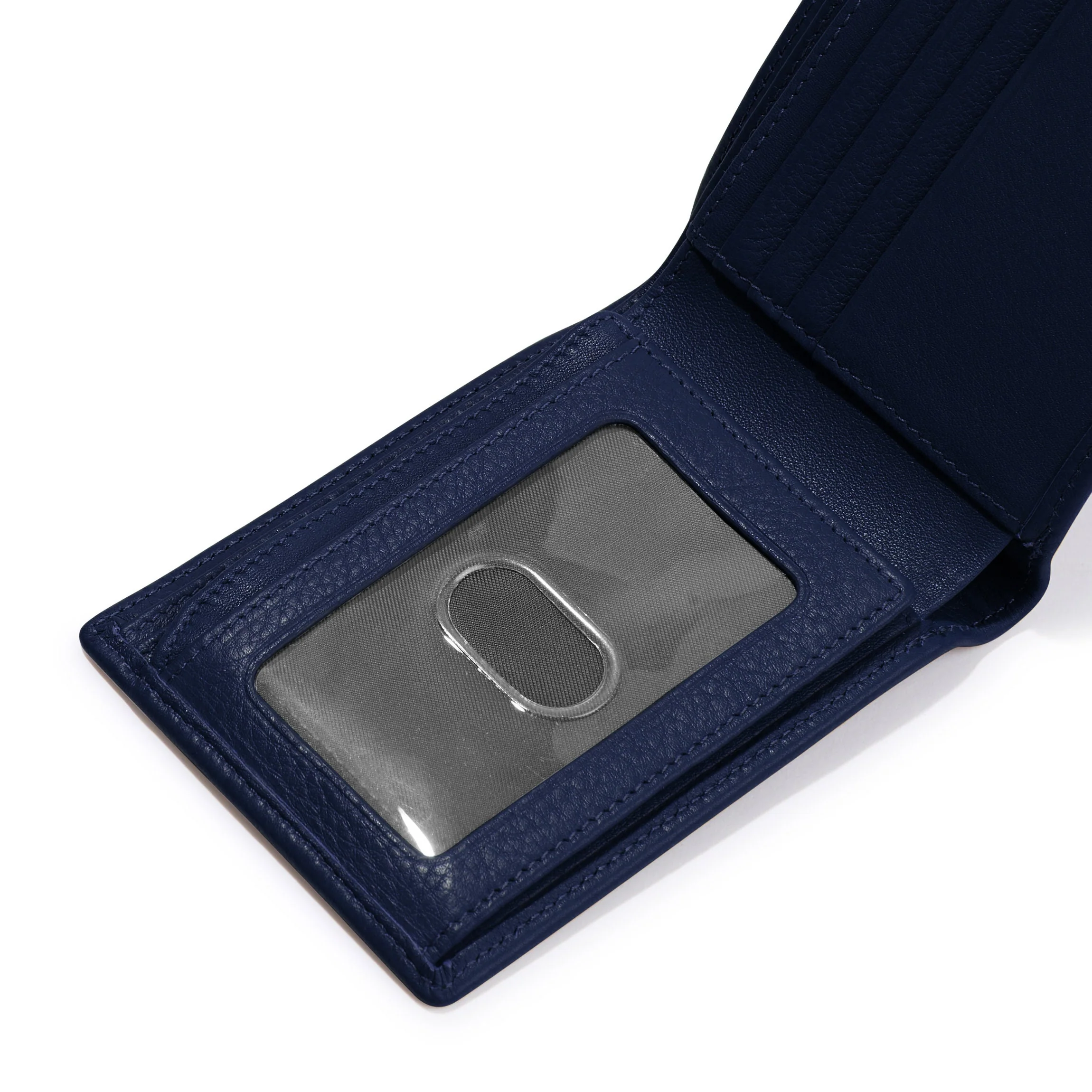 Bifold Wallet with Flap Navy Blue - Image 8