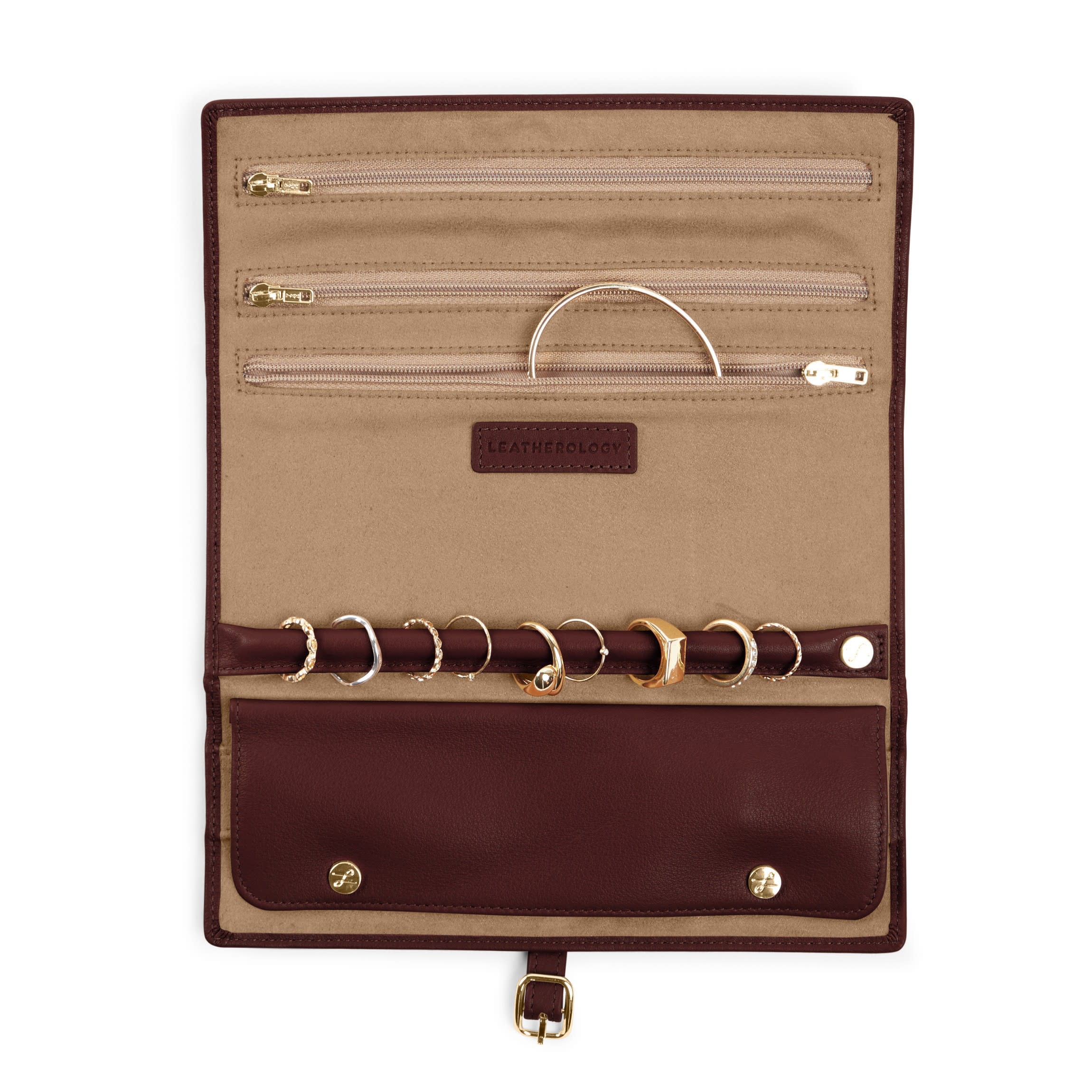 Buckled Jewelry Roll Bordeaux - Image 2