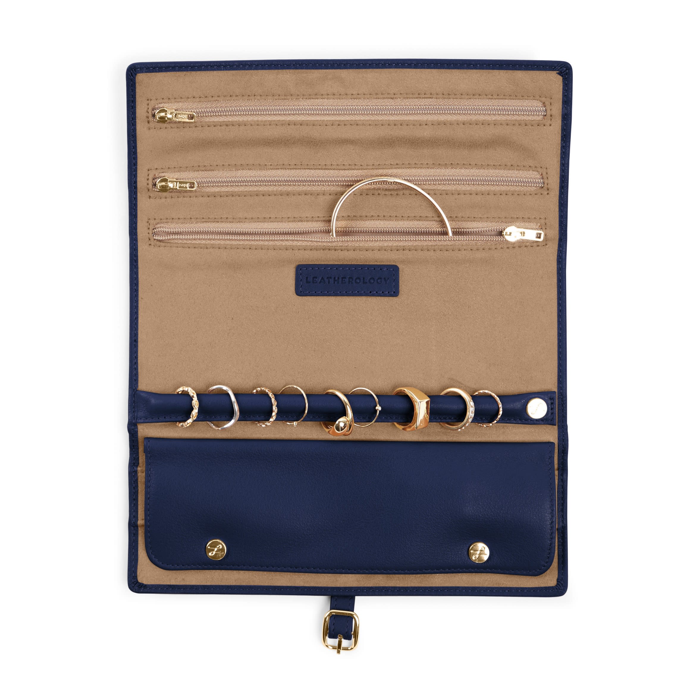 Buckled Jewelry Roll Navy Blue - Image 2