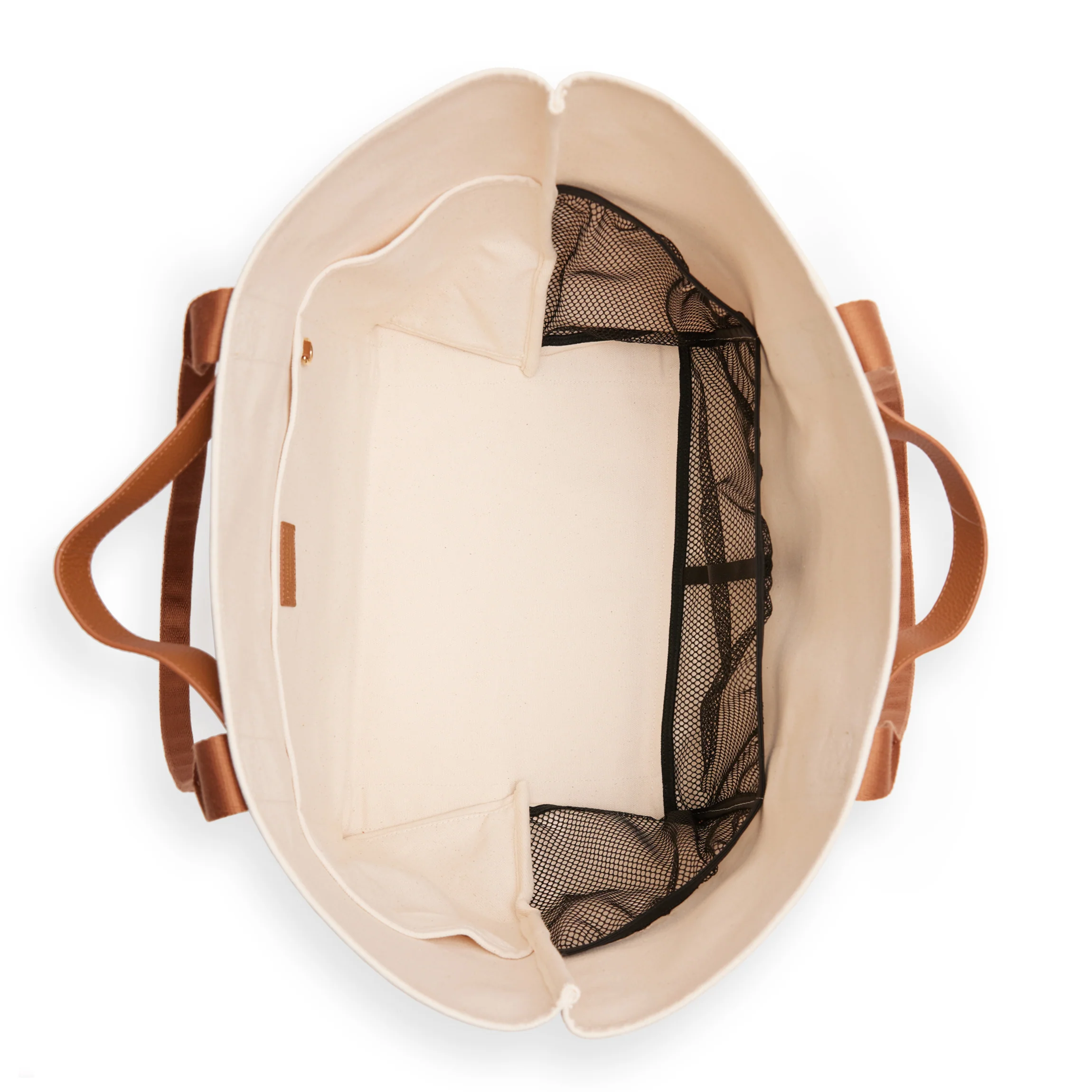 Canvas Beach Tote Natural Canvas/Saddle Brown - Image 3