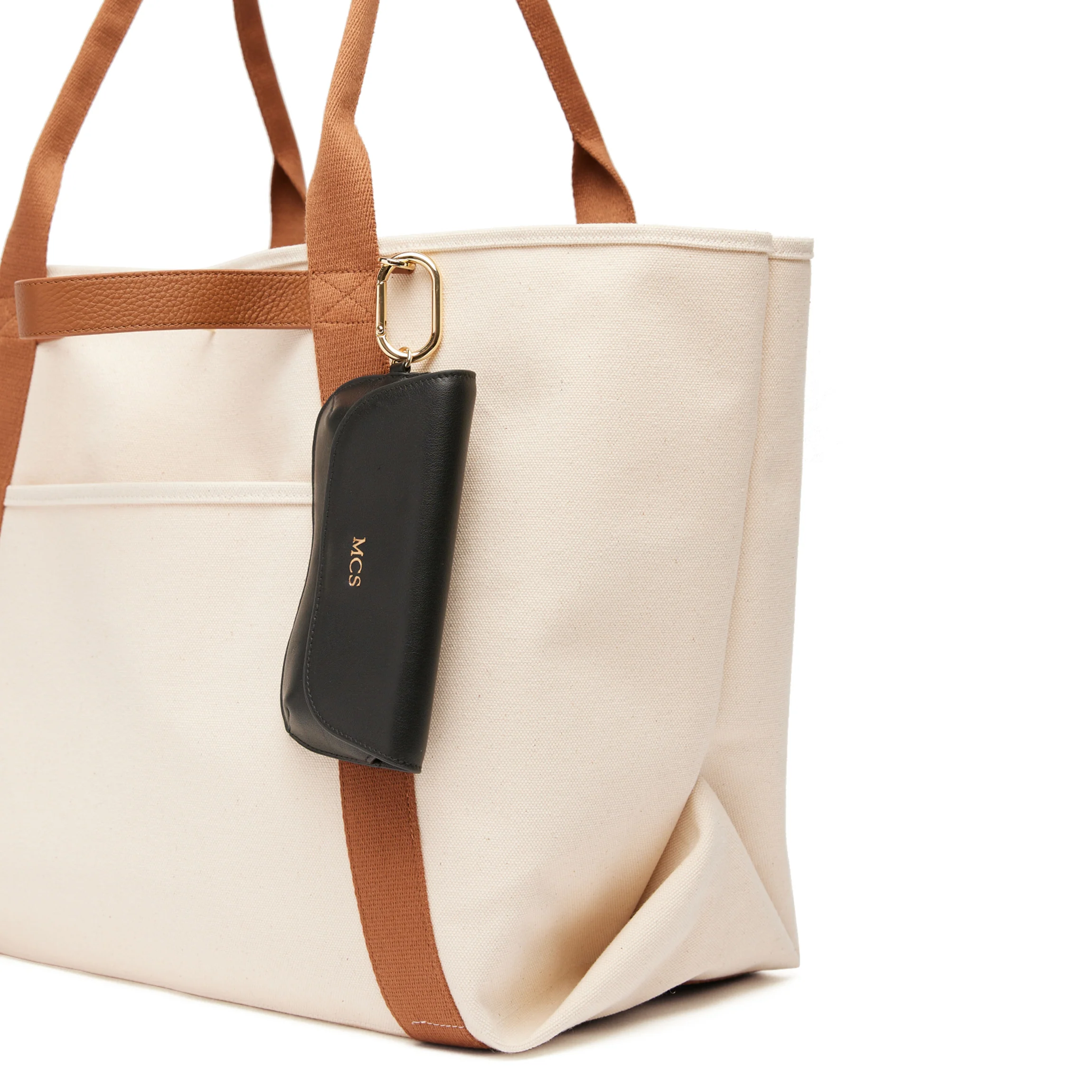 Canvas Beach Tote Natural Canvas/Saddle Brown - Image 5