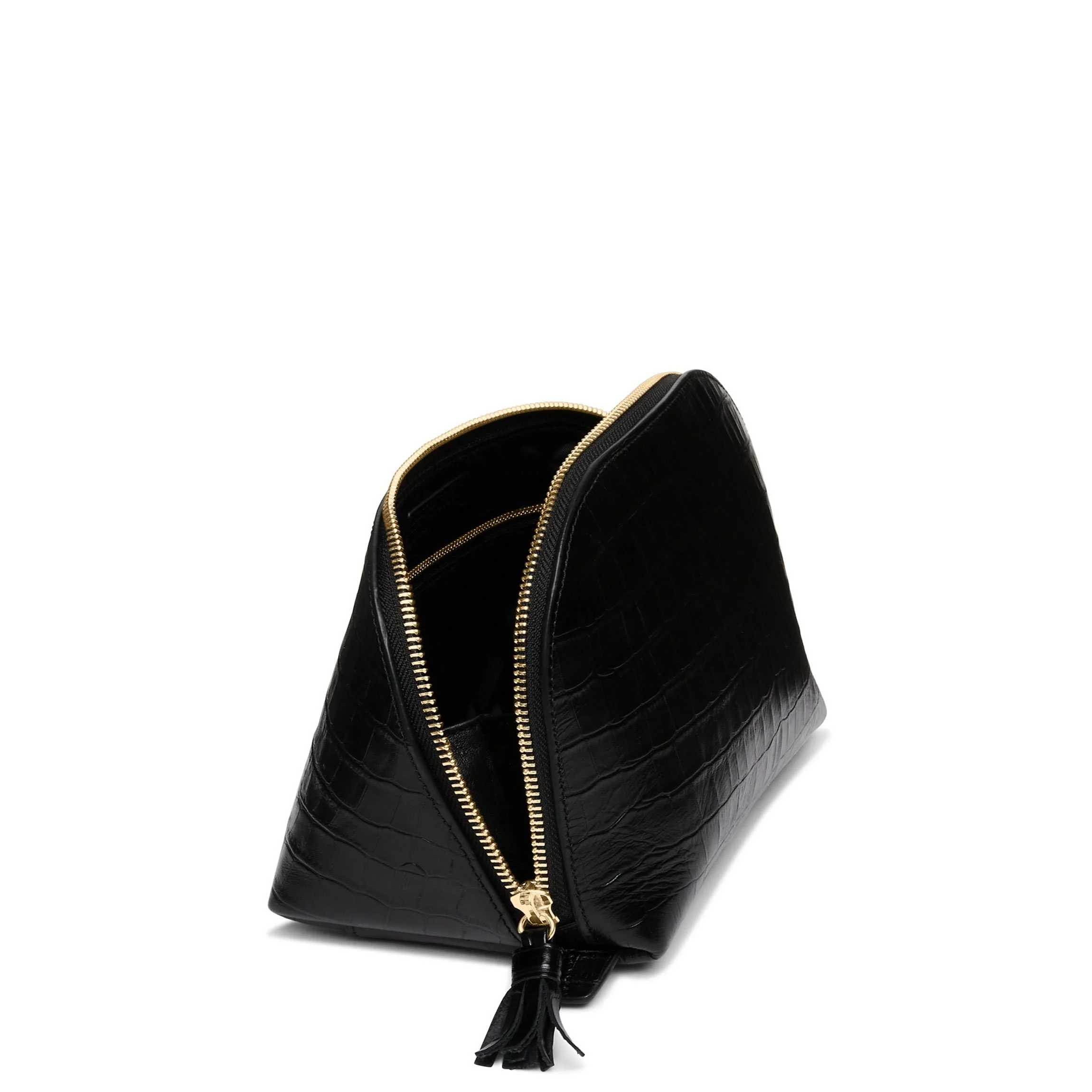Clamshell Makeup Bag Set Black Croc - Image 3