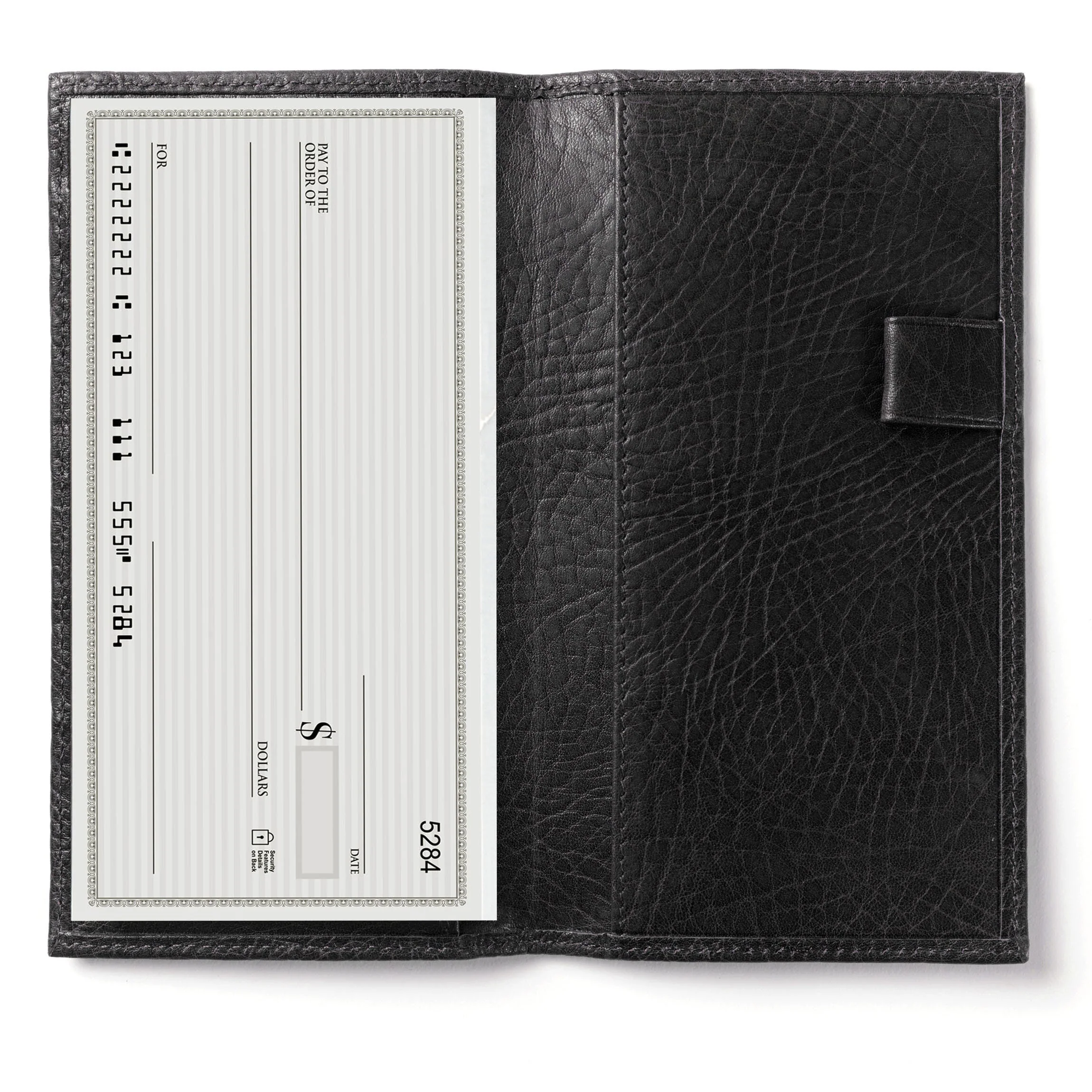Deluxe Checkbook Cover with Divider Ebony