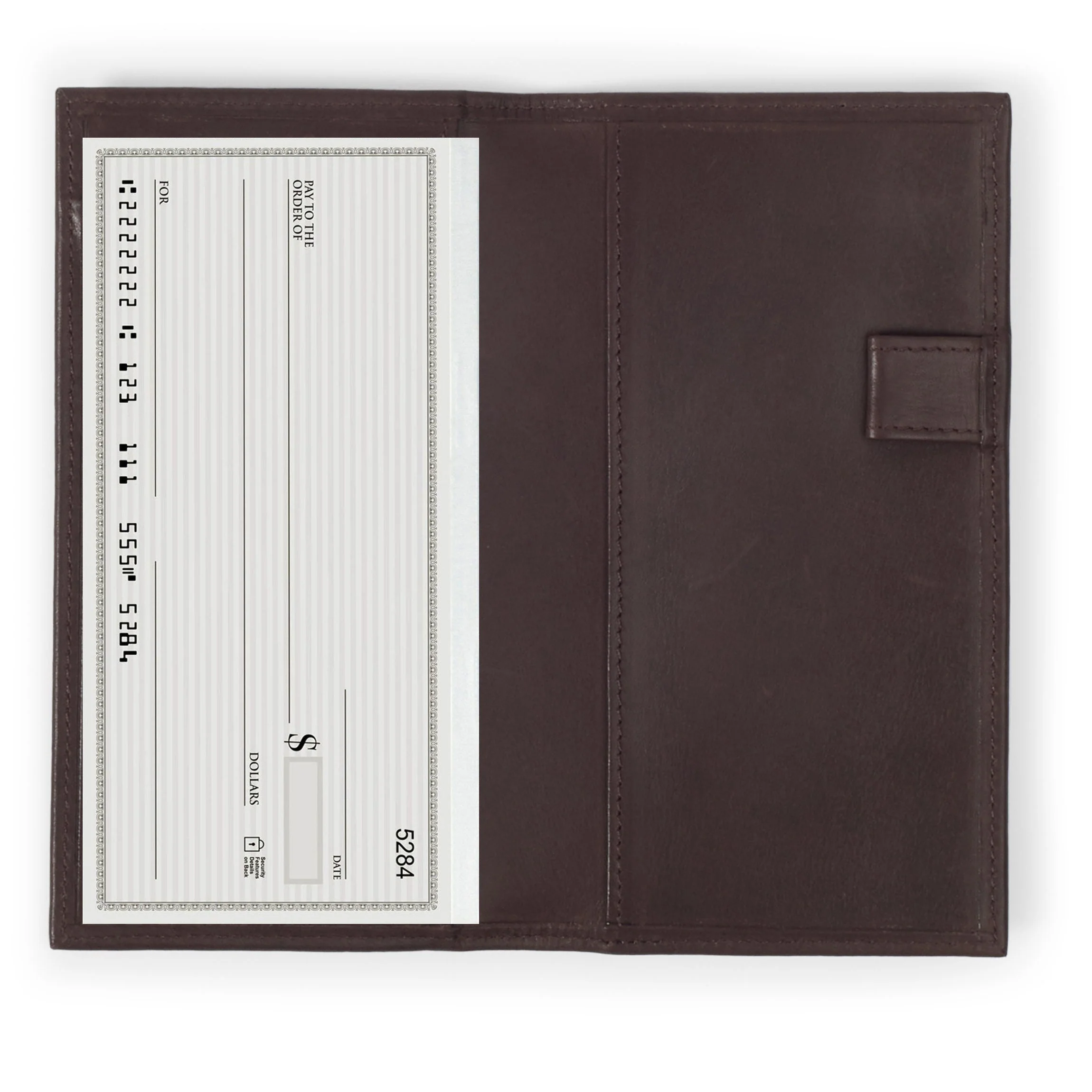 Deluxe Checkbook Cover with Divider Mahogany