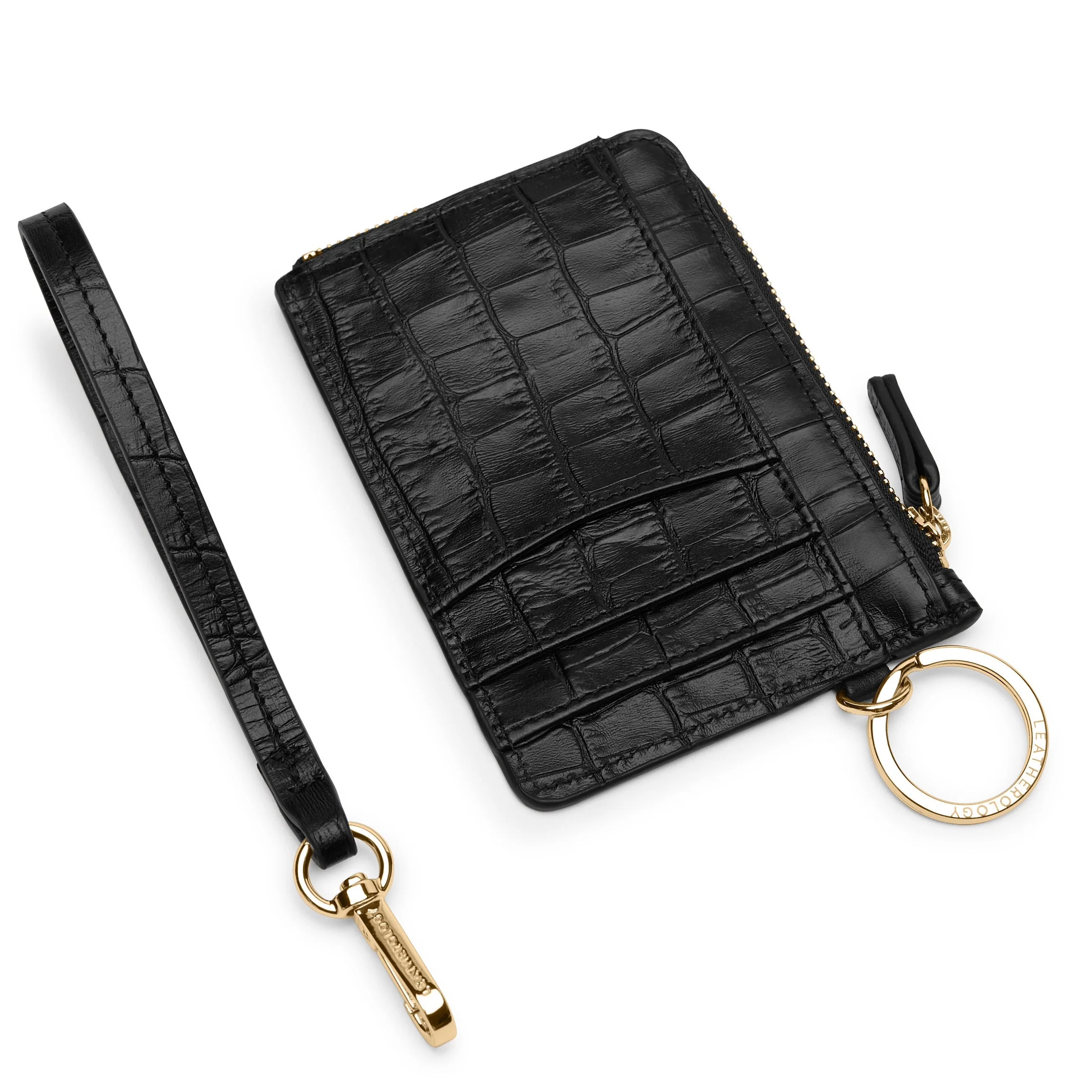 Devon Wristlet Black Croc - Image 2