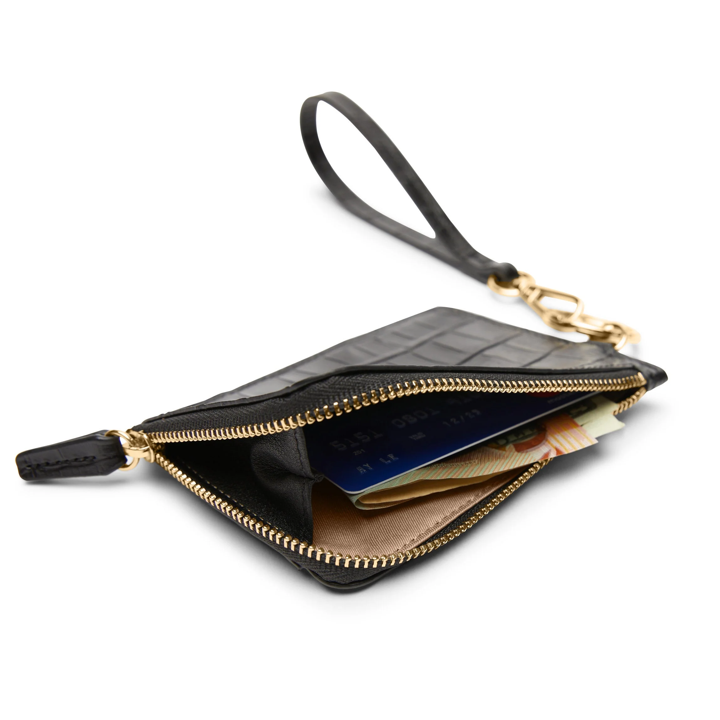 Devon Wristlet Black Croc - Image 5