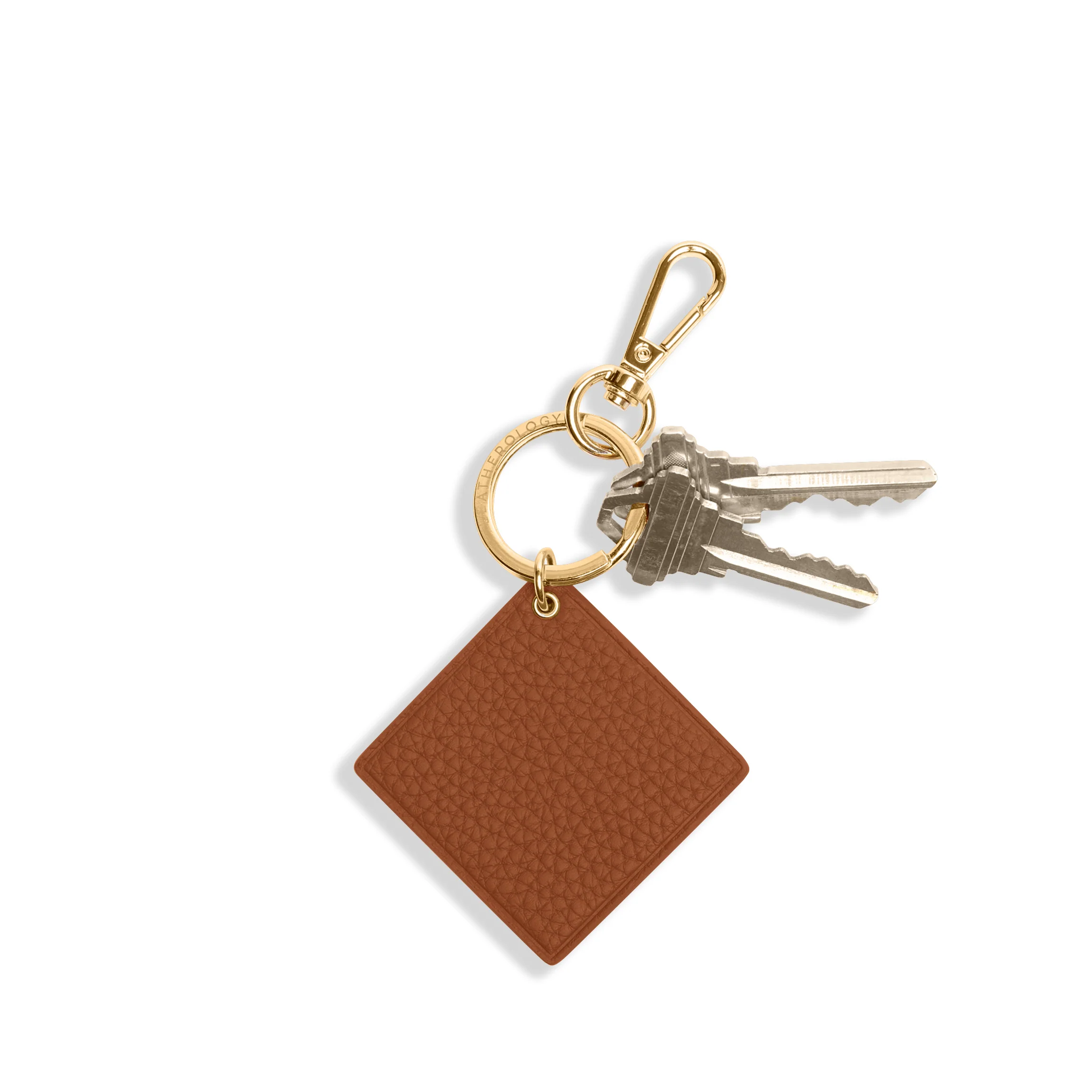 Diamond Keychain Saddle Brown