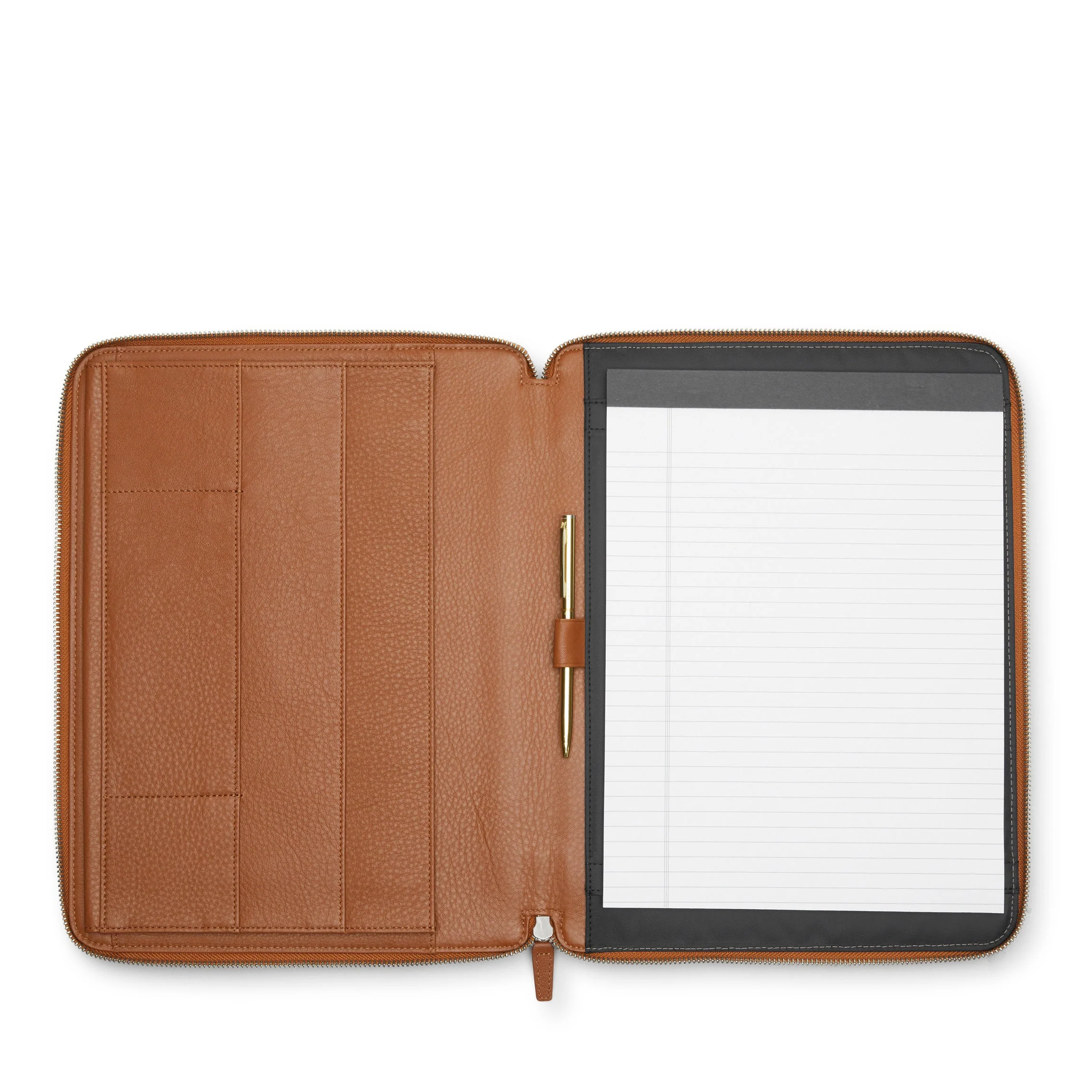Executive Zippered Portfolio Cognac