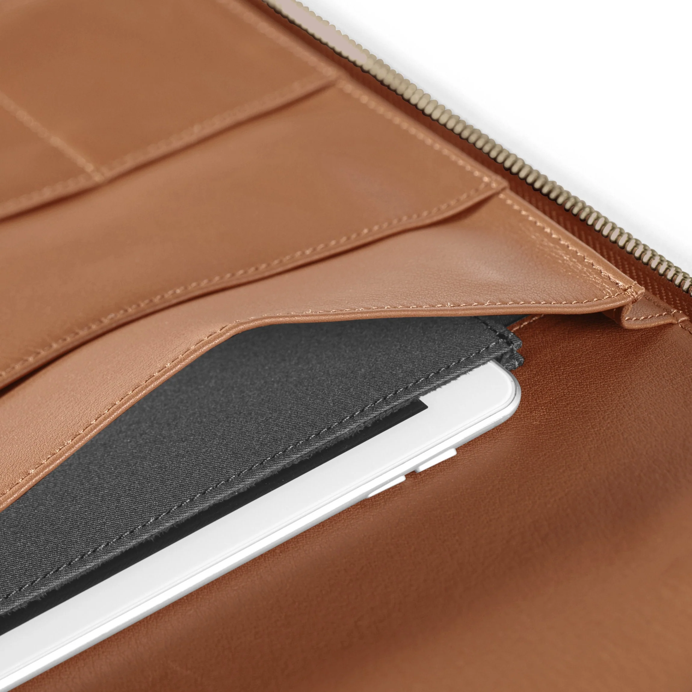 Executive Zippered Portfolio Cognac - Image 5