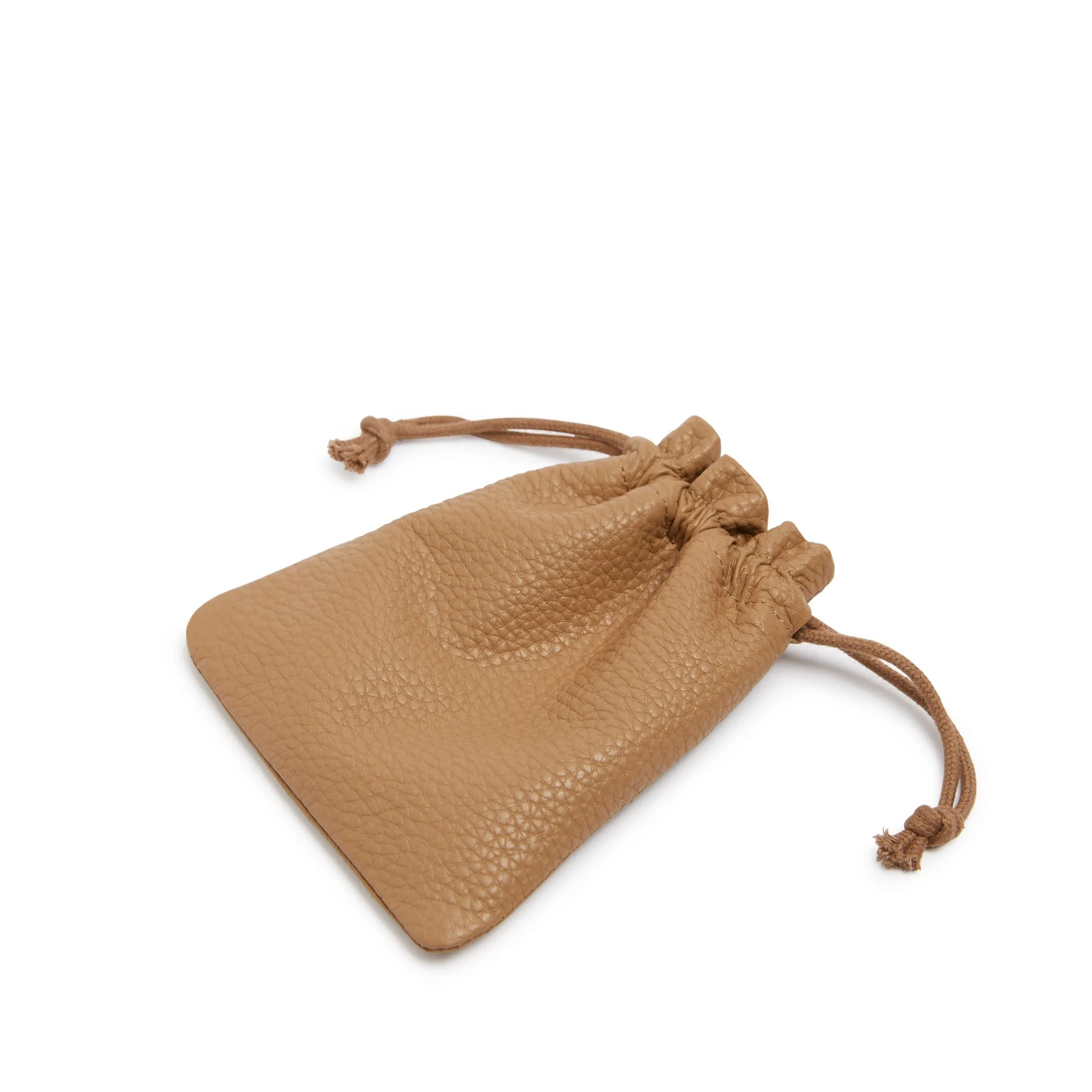 Flat Drawstring Pouch Camel - Image 3