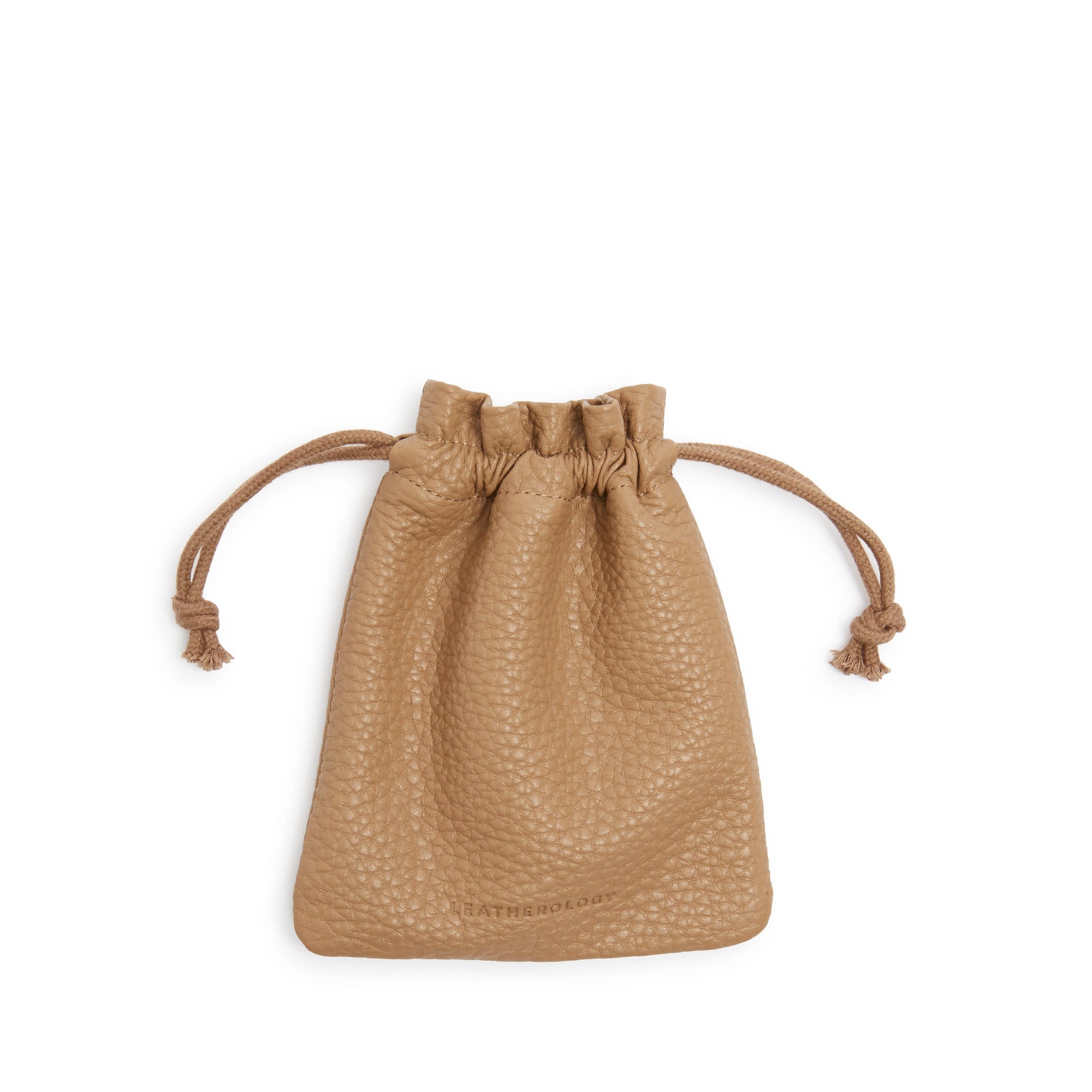 Flat Drawstring Pouch Camel - Image 4