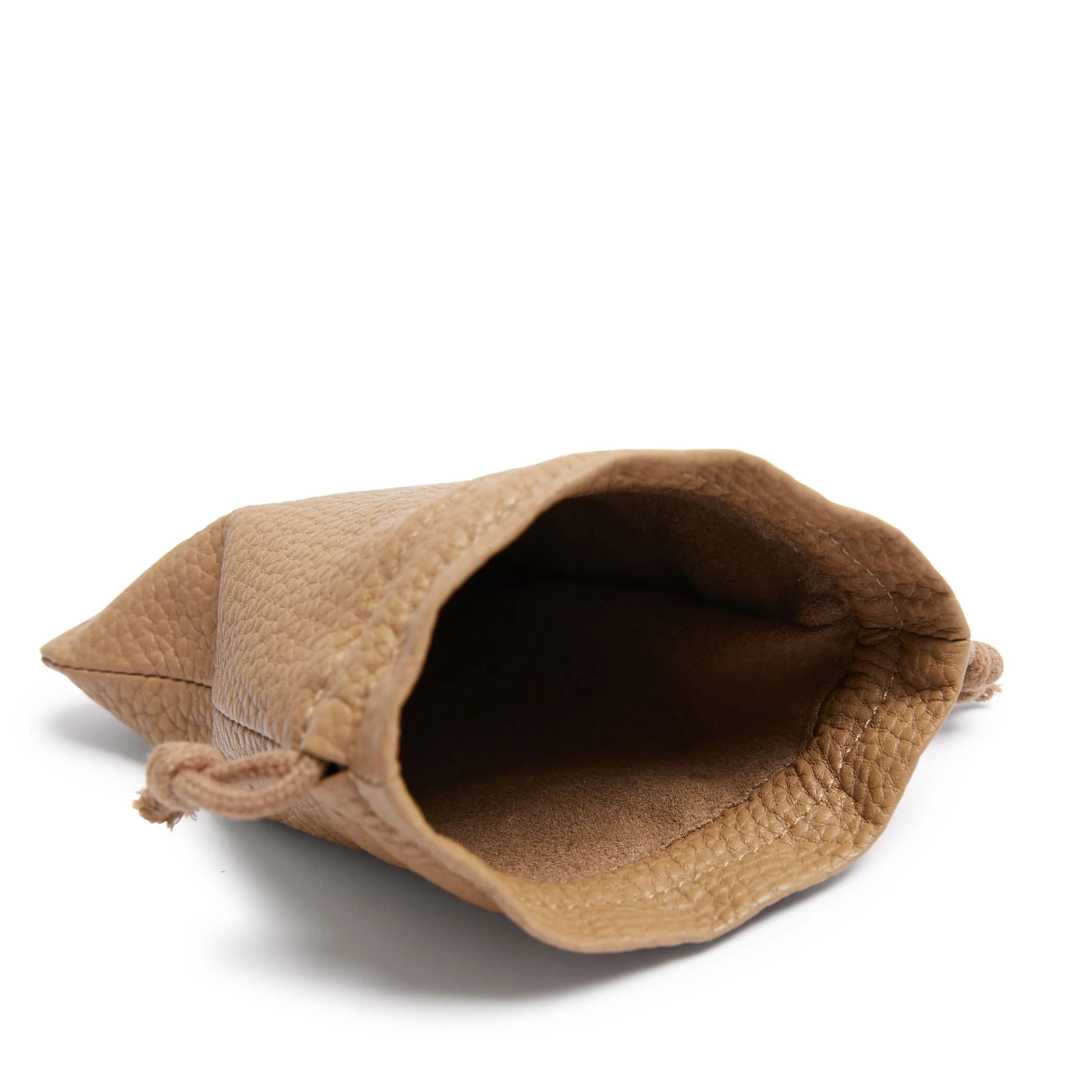 Flat Drawstring Pouch Camel - Image 5