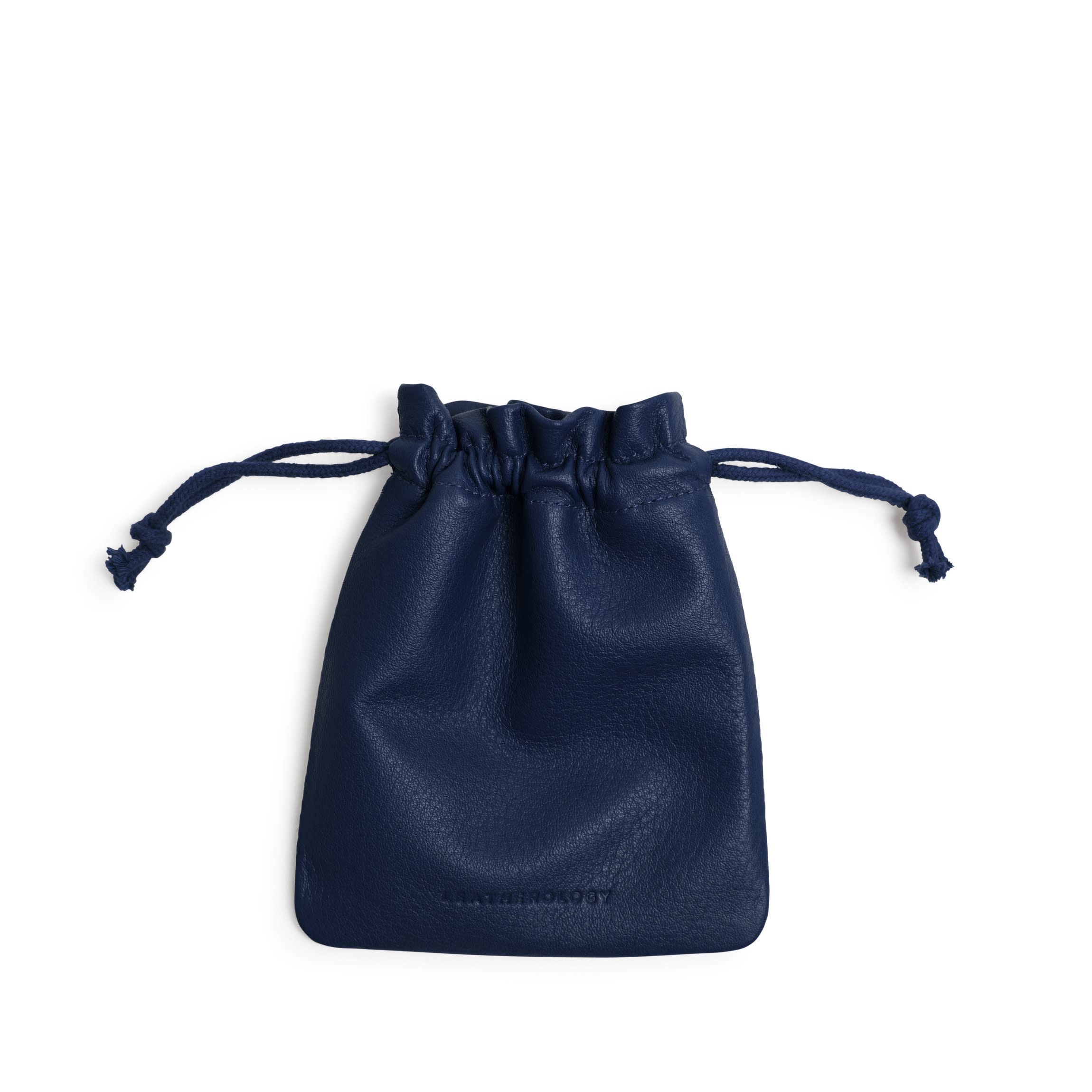 Flat Drawstring Pouch Navy Blue - Image 3