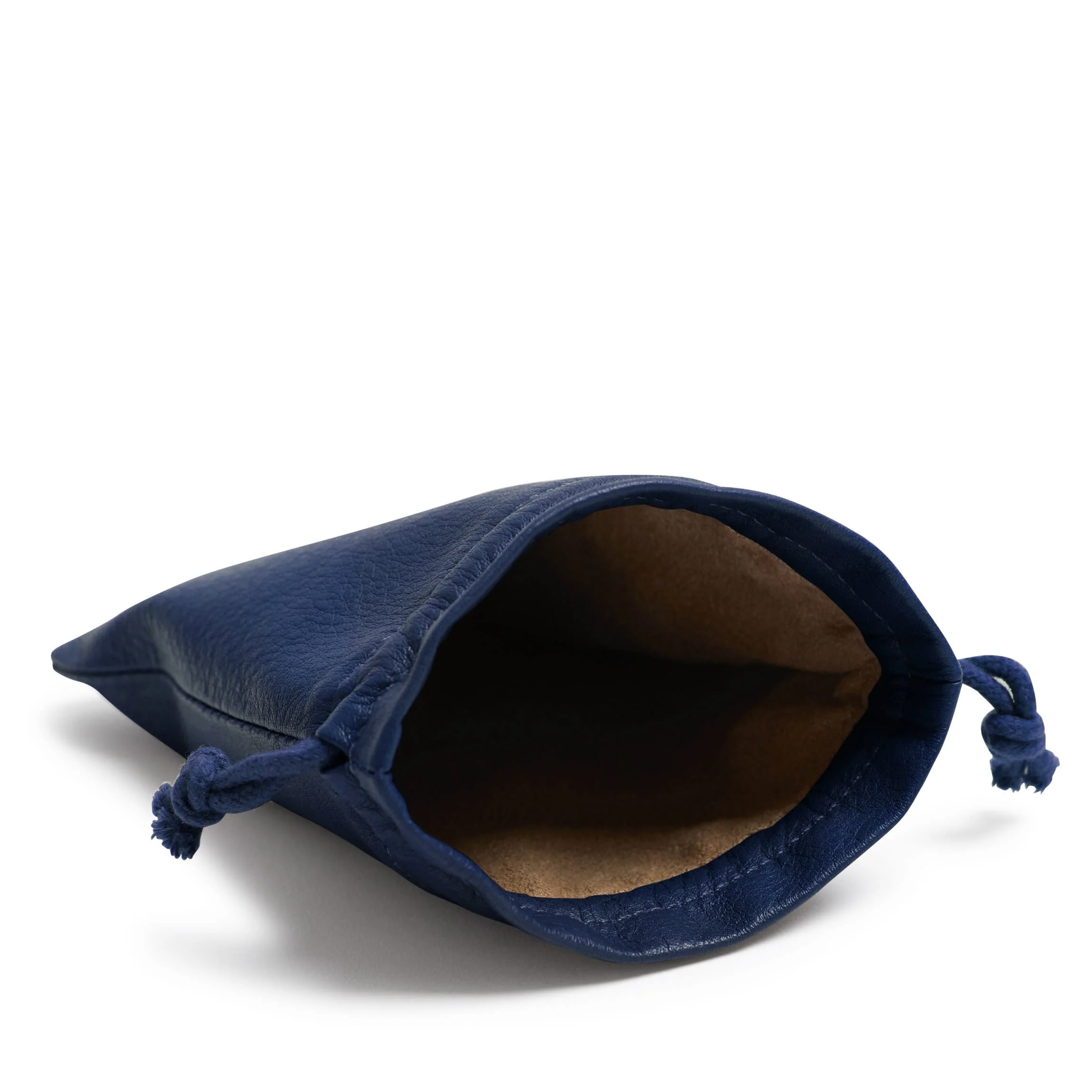 Flat Drawstring Pouch Navy Blue - Image 4