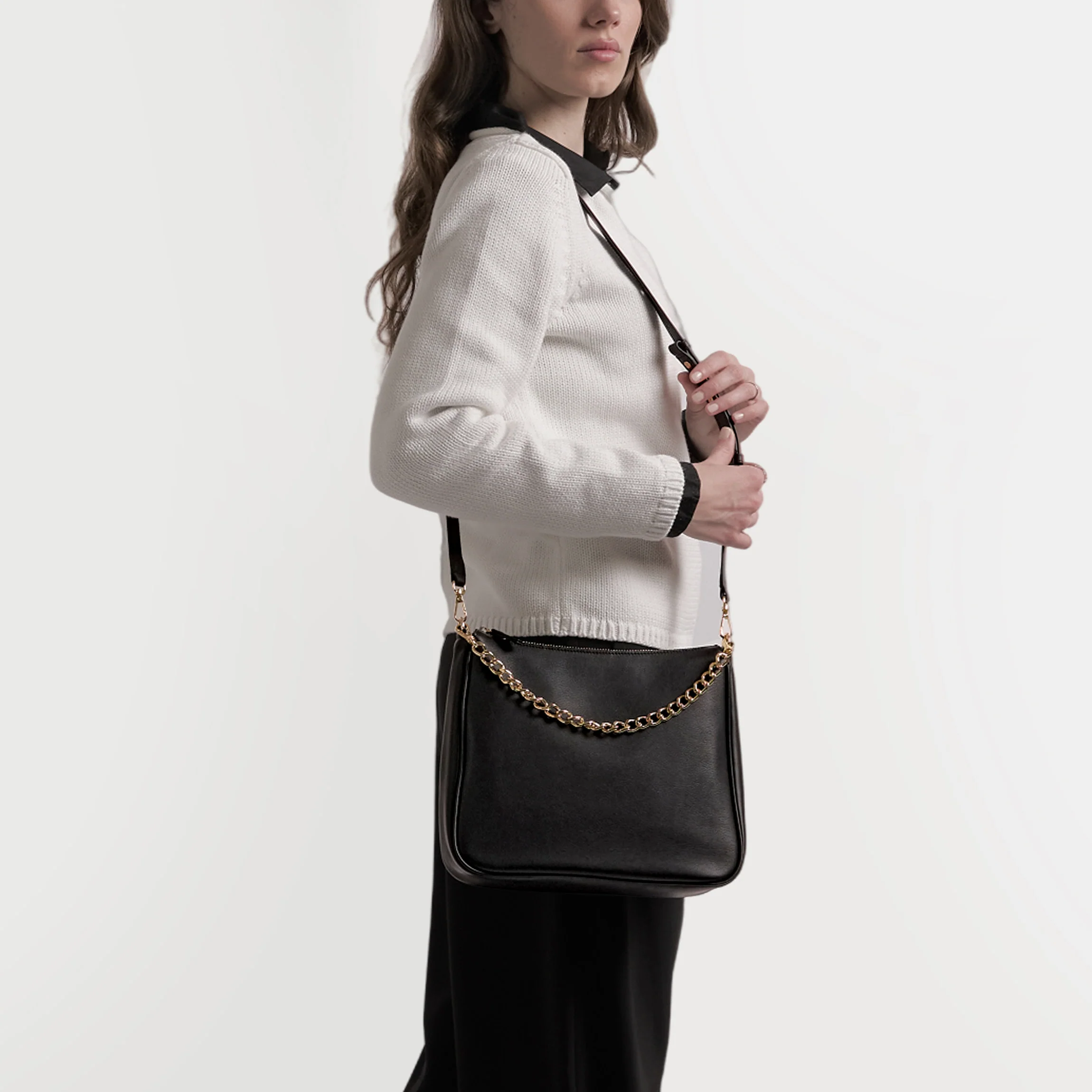 Greta Chain Medium Crossbody Black Onyx - Image 2