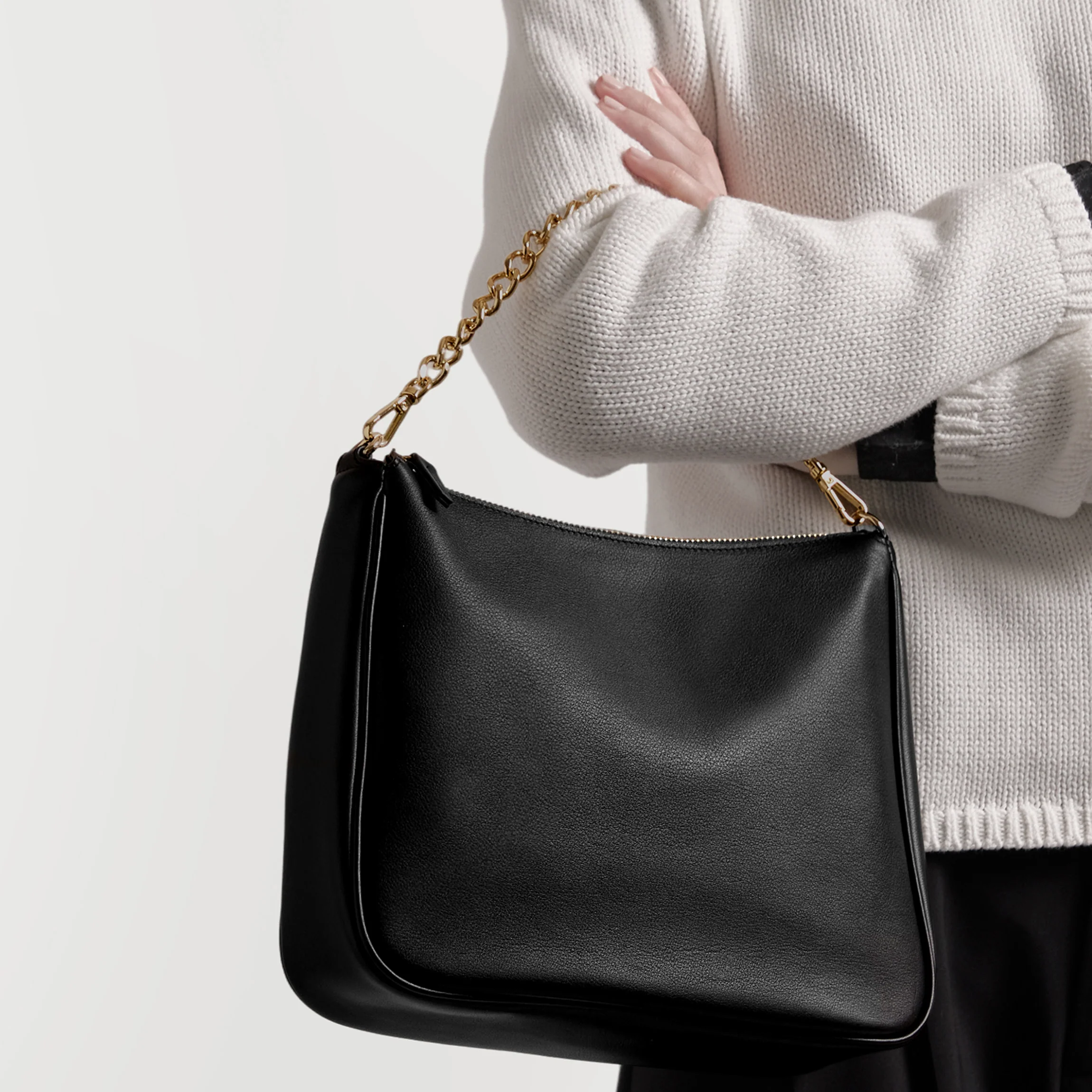Greta Chain Medium Crossbody Black Onyx - Image 4