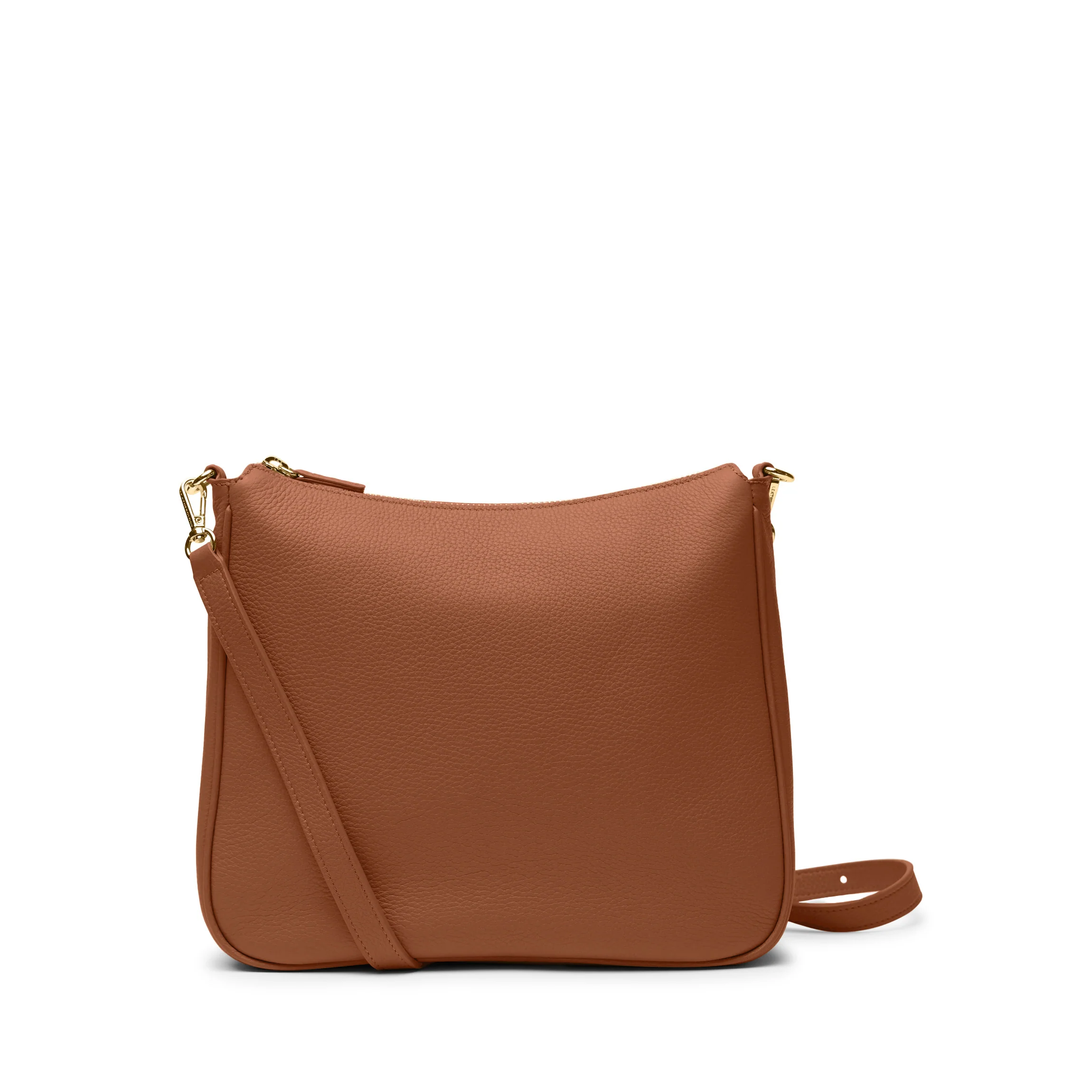 Greta Chain Medium Crossbody Saddle Brown