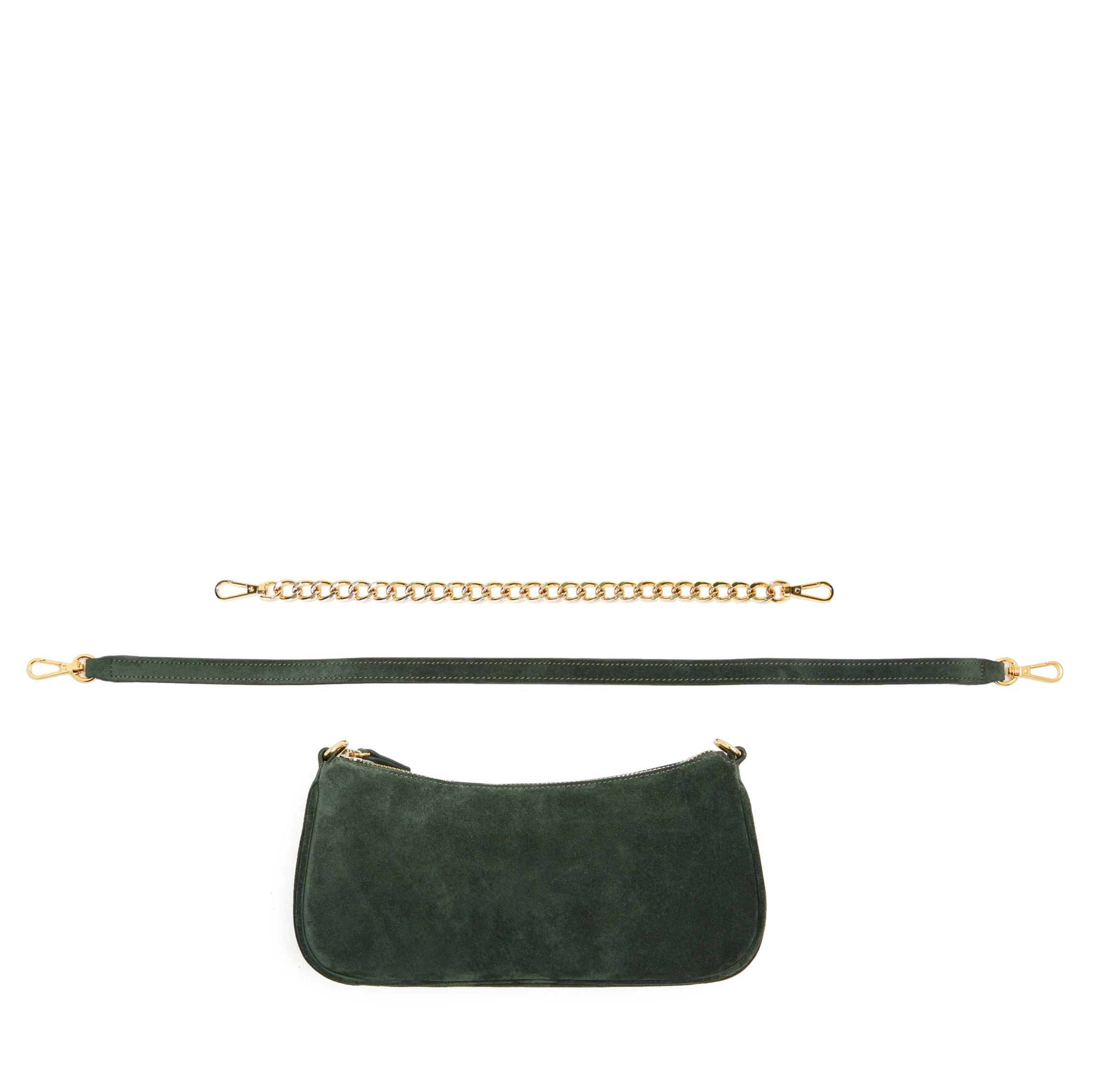 Greta Chain Small Pochette Juniper Suede - Image 6