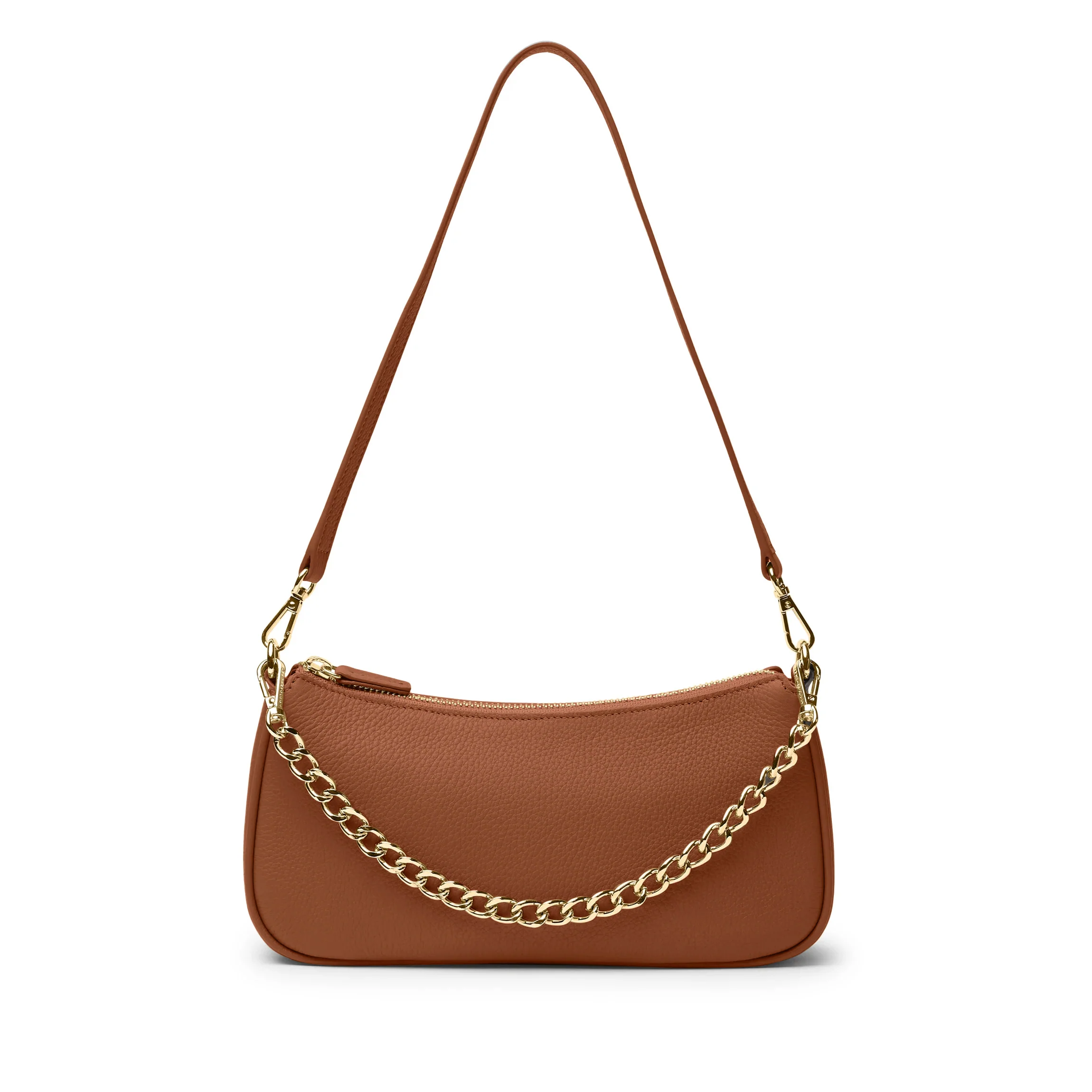 Greta Chain Small Pochette Saddle Brown - Image 8