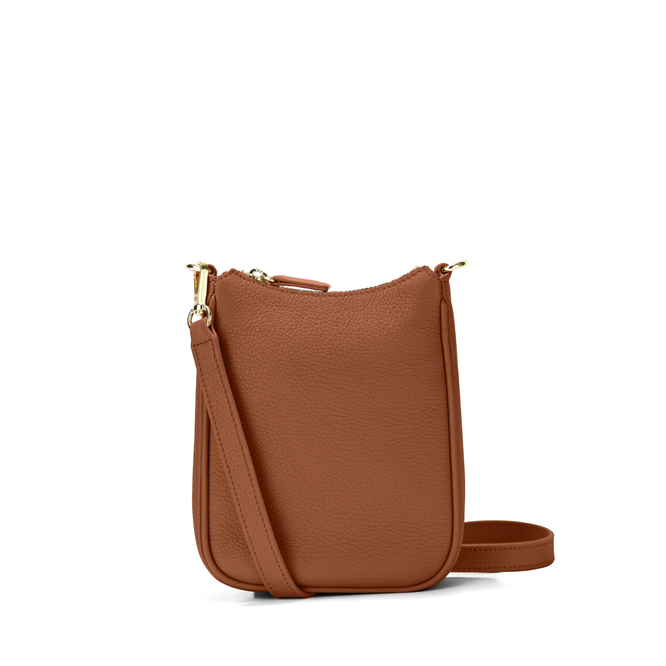 Greta Chain Vertical Sling Saddle Brown